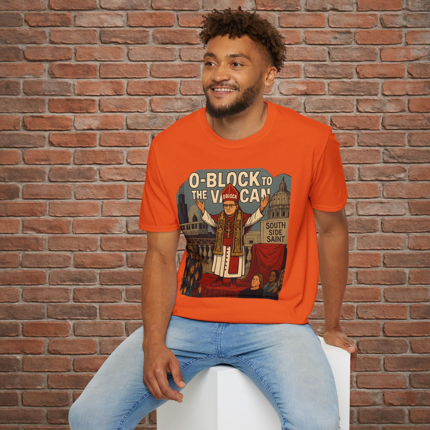 O-Block to the Vatican T-Shirt – Chicago Pope Graphic Tee – South Side Streetwear – Sizes Small to 2XL
