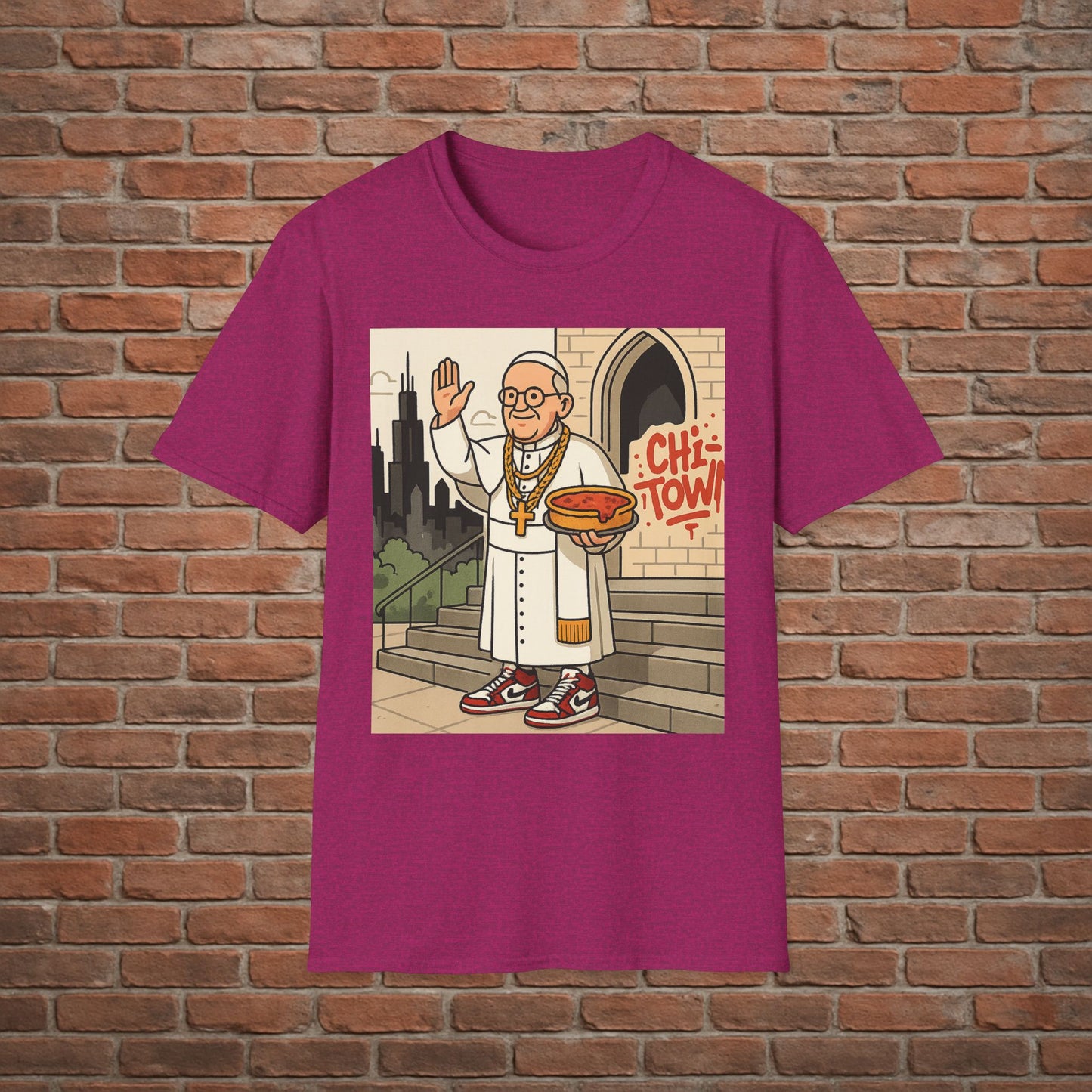 Pope Blessing T-Shirt – Funny Papal Graphic Tee – Viral Religious Streetwear – Sizes Small to 2XL