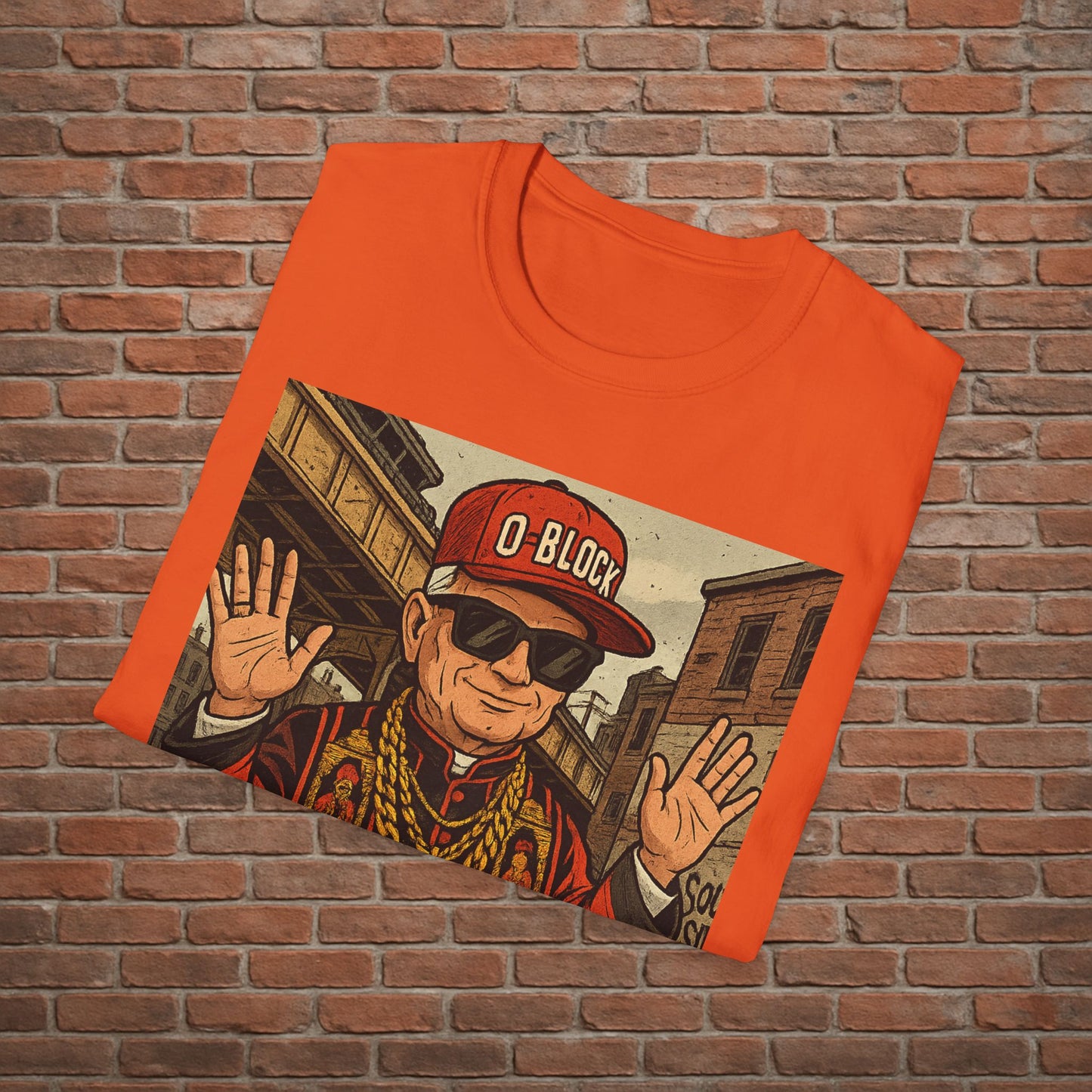 O-Block Pope T-Shirt – Chicago Drill-Inspired Pope Graphic – Funny Streetwear Tee – Sizes Small to 2XL