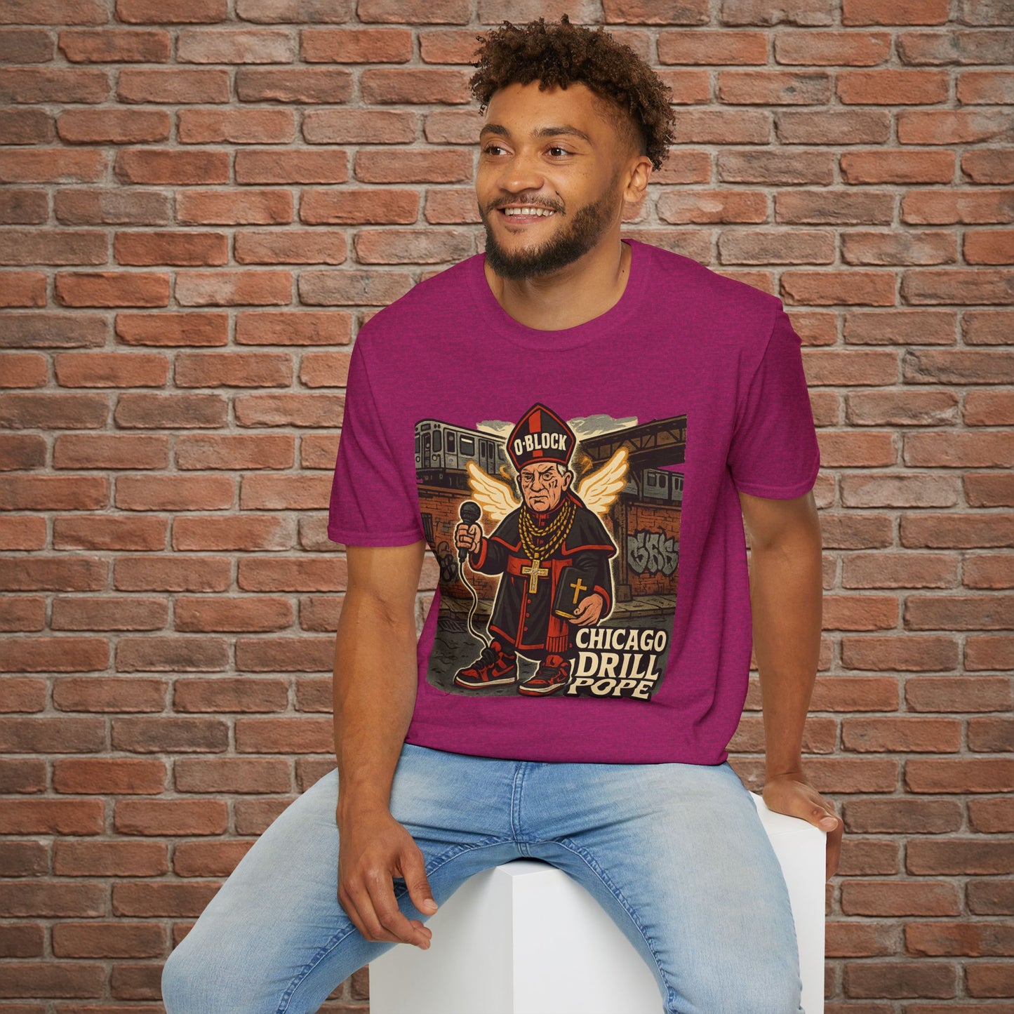 Drill Pope T-Shirt – Funny Chicago Streetwear Graphic – Papal Rap Parody Tee – Sizes Small to 2XL