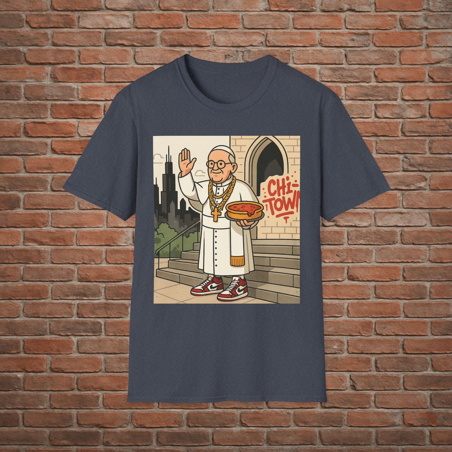 Pope Blessing T-Shirt – Funny Papal Graphic Tee – Viral Religious Streetwear – Sizes Small to 2XL