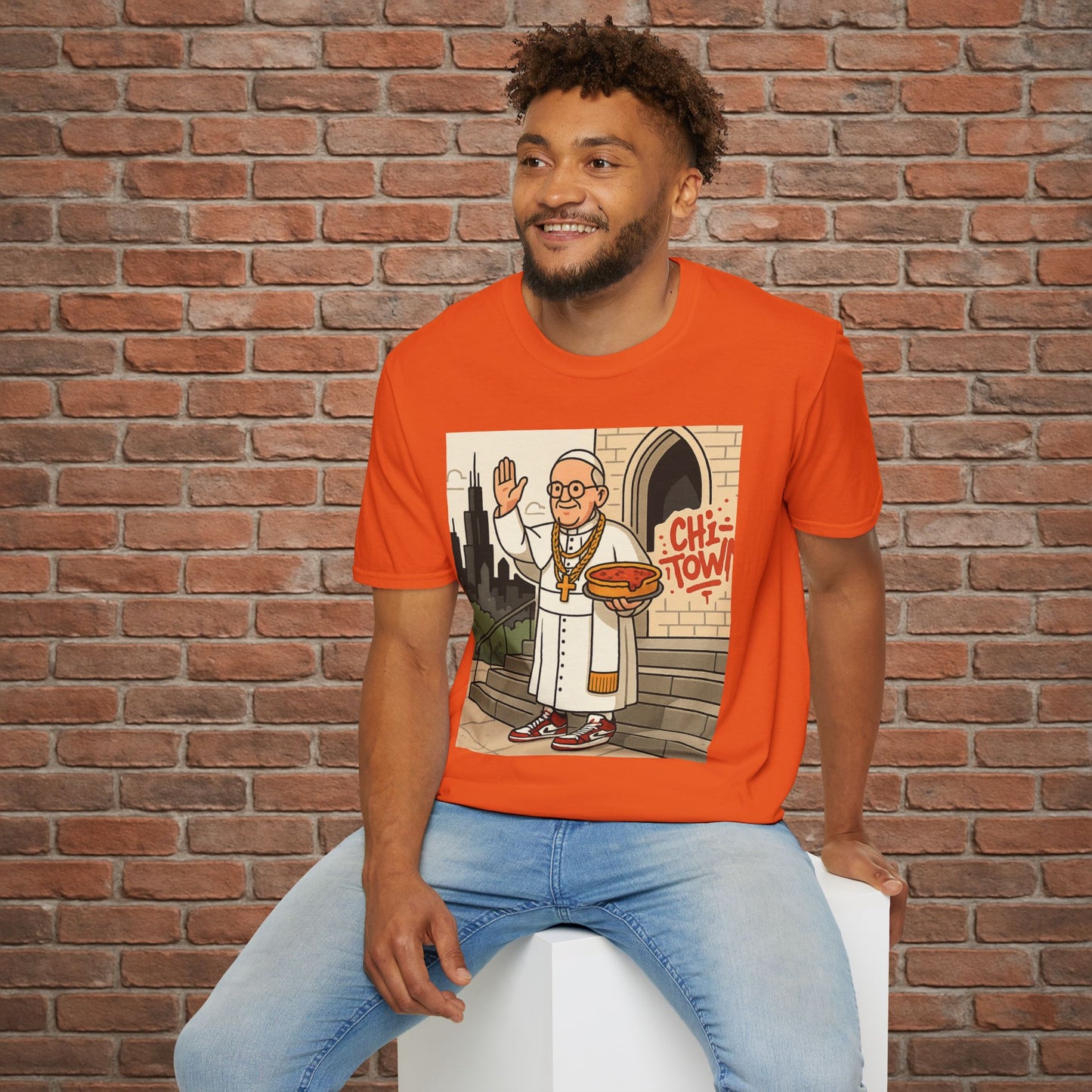 Pope Blessing T-Shirt – Funny Papal Graphic Tee – Viral Religious Streetwear – Sizes Small to 2XL