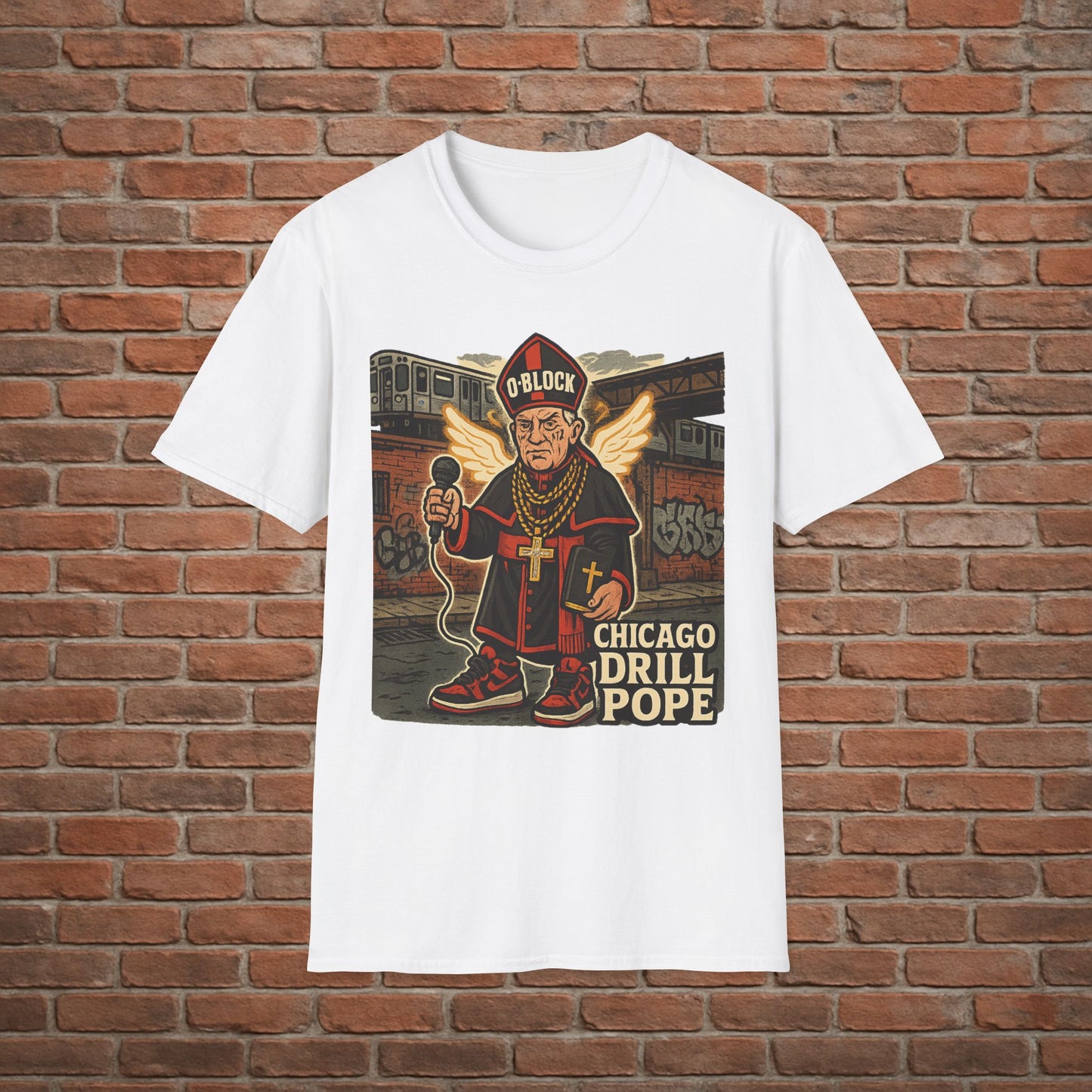 Drill Pope T-Shirt – Funny Chicago Streetwear Graphic – Papal Rap Parody Tee – Sizes Small to 2XL