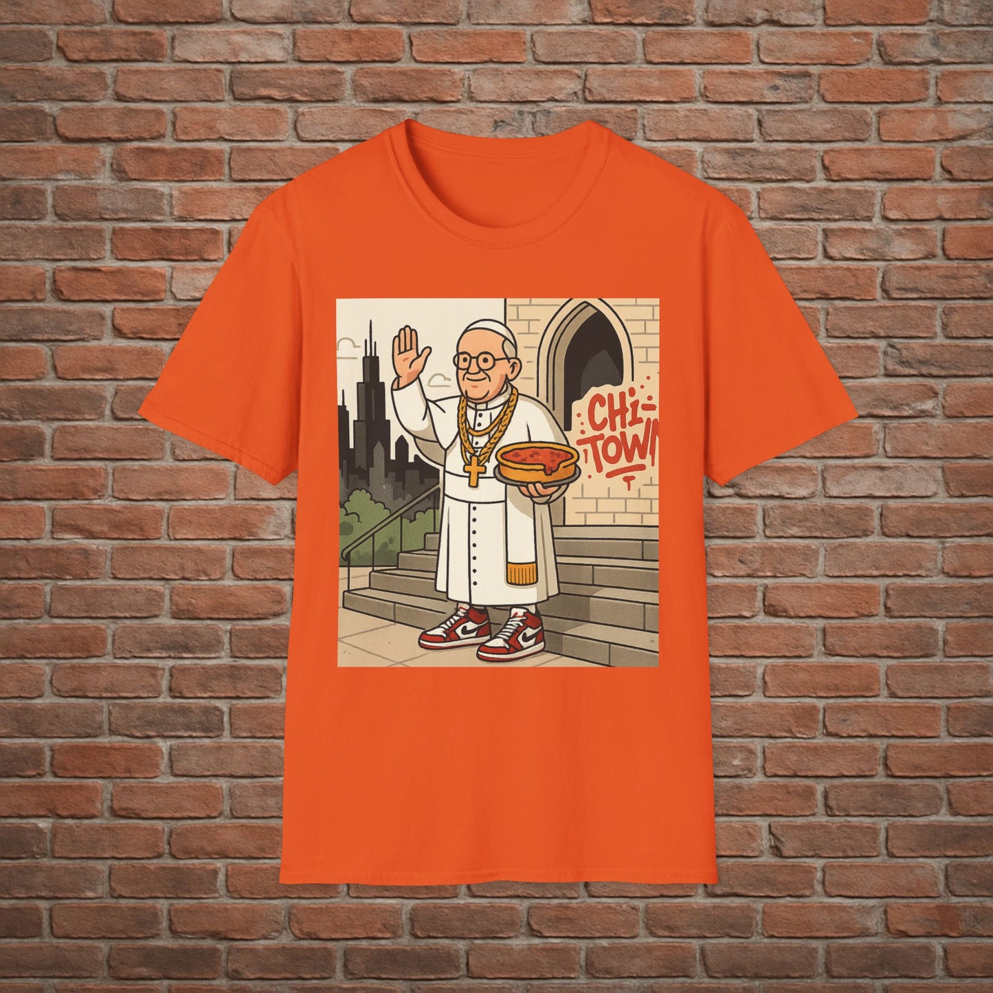 Pope Blessing T-Shirt – Funny Papal Graphic Tee – Viral Religious Streetwear – Sizes Small to 2XL