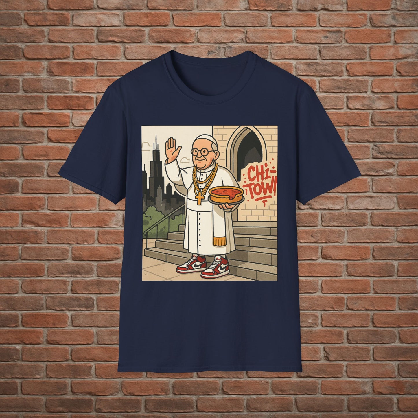 Pope Blessing T-Shirt – Funny Papal Graphic Tee – Viral Religious Streetwear – Sizes Small to 2XL