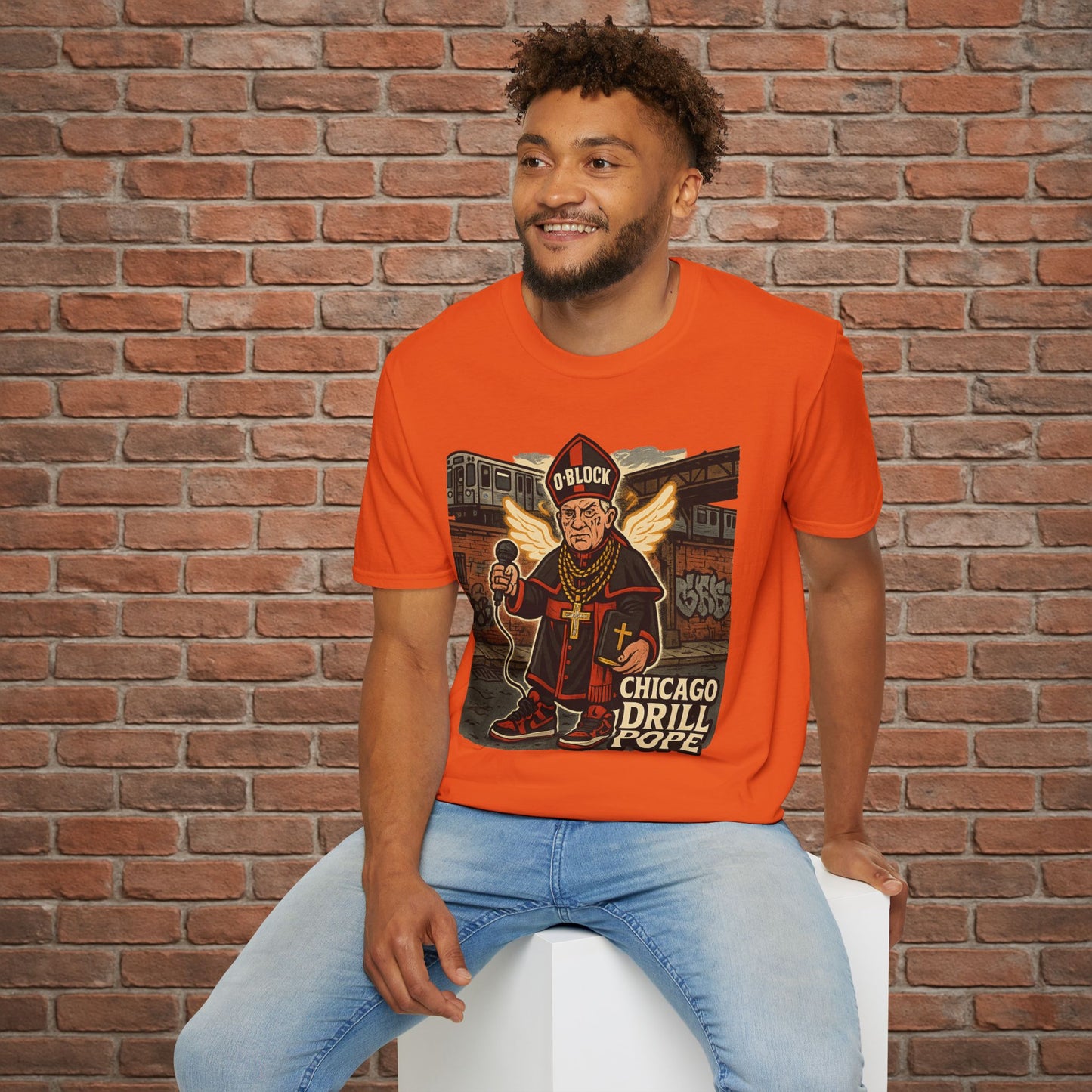 Drill Pope T-Shirt – Funny Chicago Streetwear Graphic – Papal Rap Parody Tee – Sizes Small to 2XL