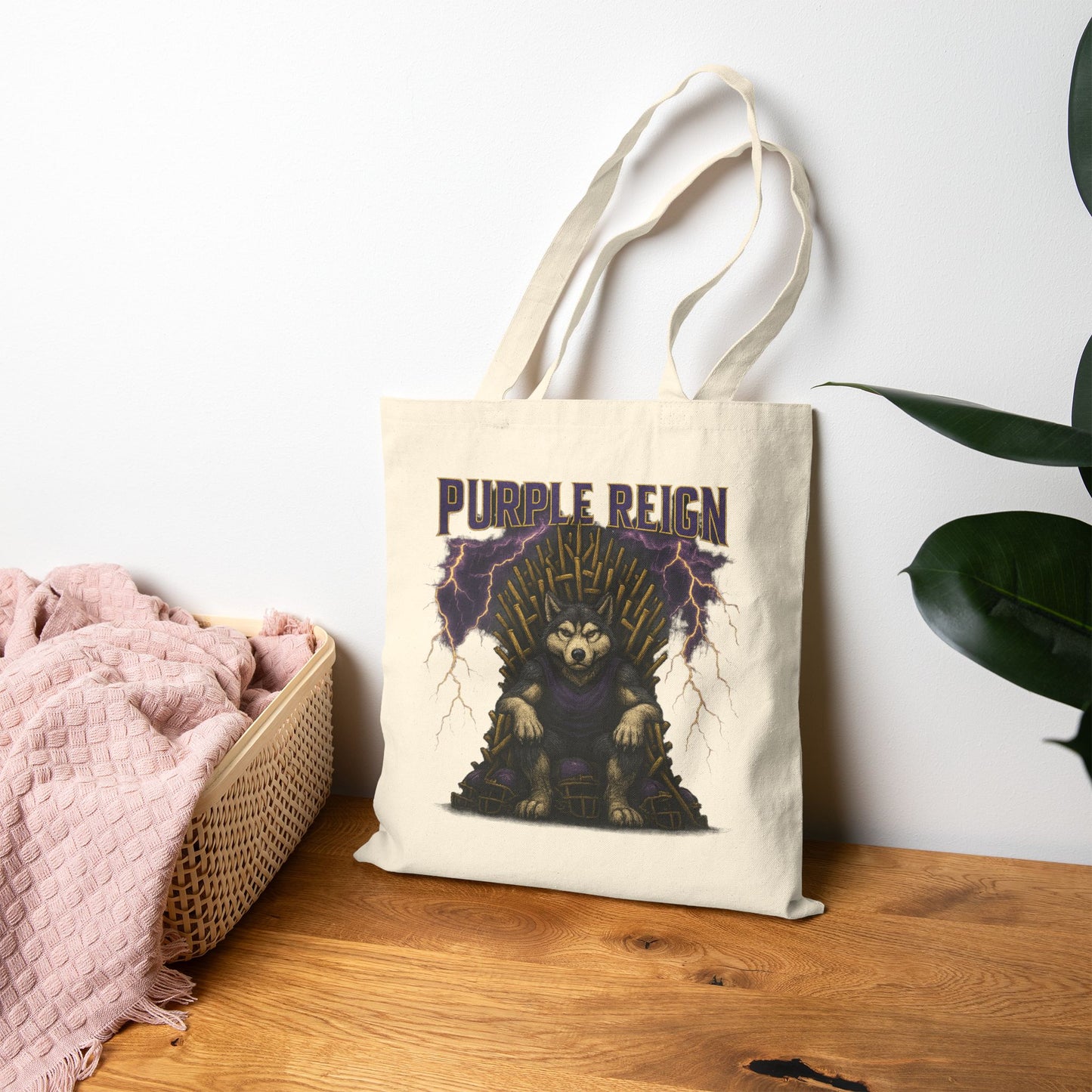 Washington Purple Reign Tote Bag – Huskies Game Day Canvas Tote – College Football Gift