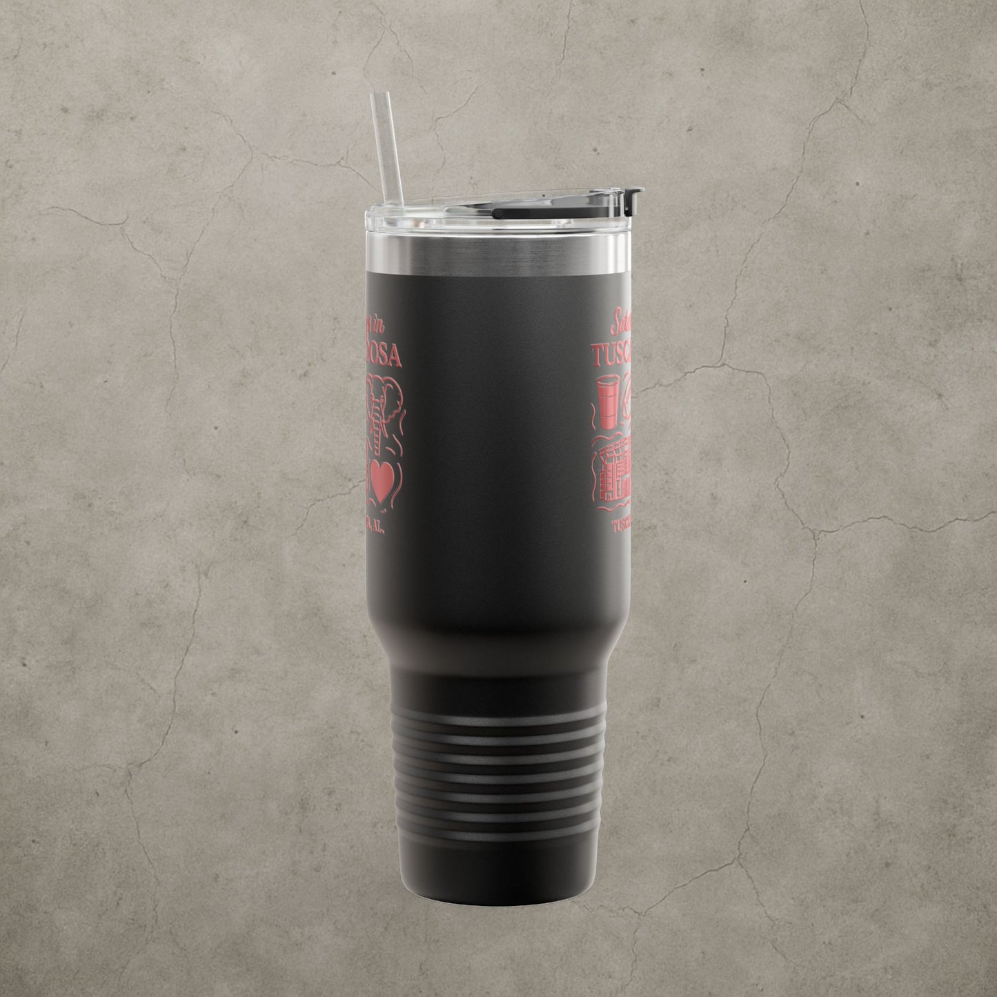 Alabama Crimson Tide 'Saturdays in Tuscaloosa Tumbler' - 40oz College Game Day Cup - Stainless Steel Tailgate Mug - 5 Colors