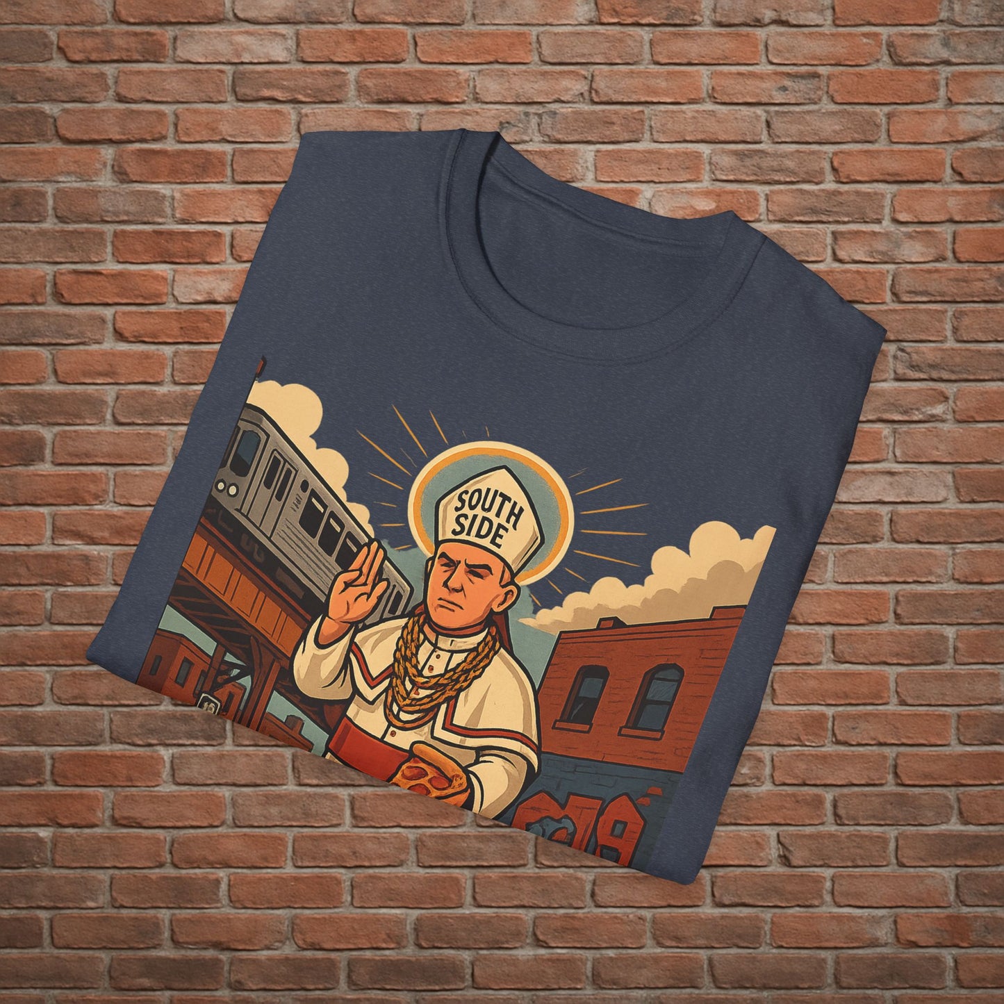 South Side Saint T-Shirt – Chicago Pope Graphic Tee – Funny Catholic Streetwear – Sizes Small to 2XL