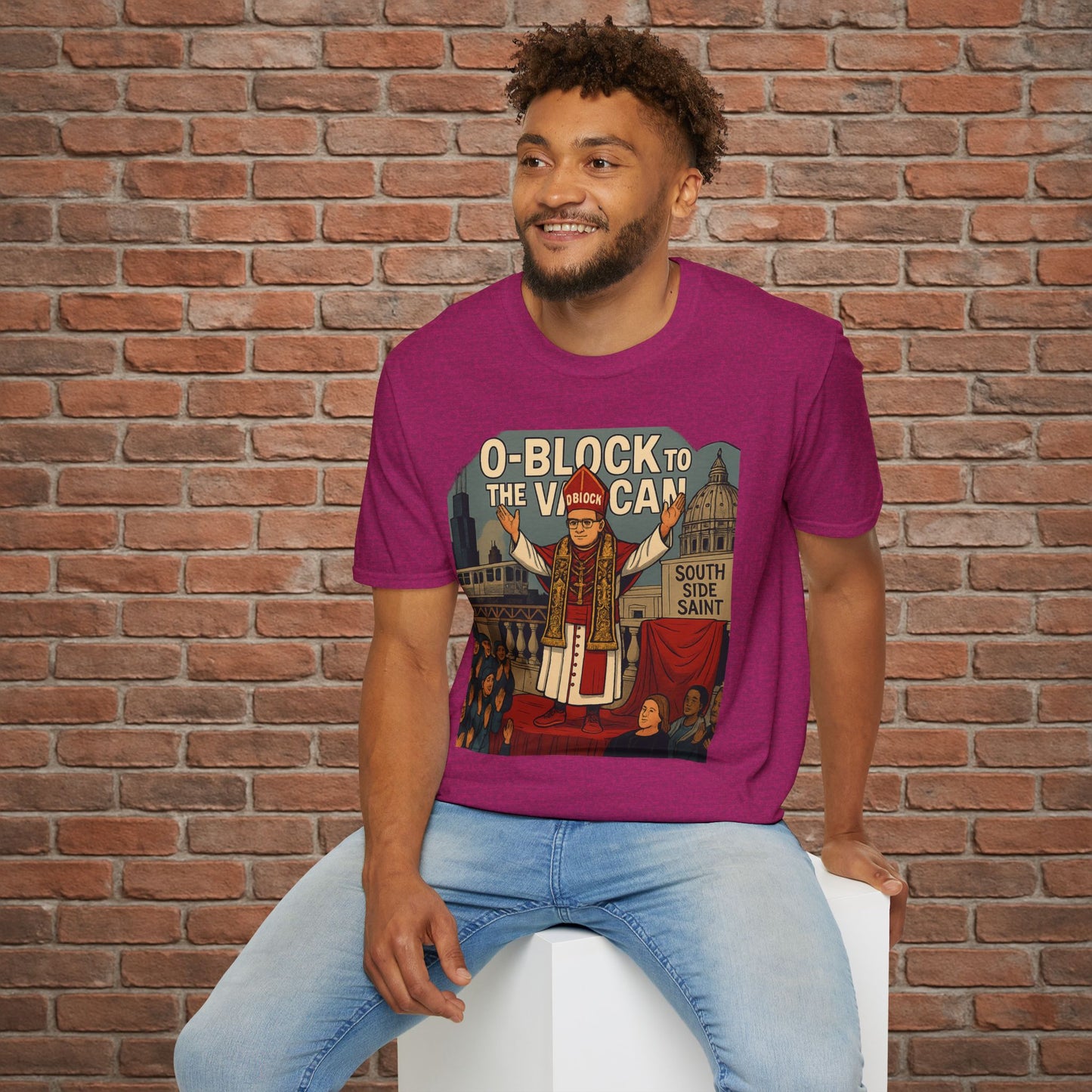 O-Block to the Vatican T-Shirt – Chicago Pope Graphic Tee – South Side Streetwear – Sizes Small to 2XL