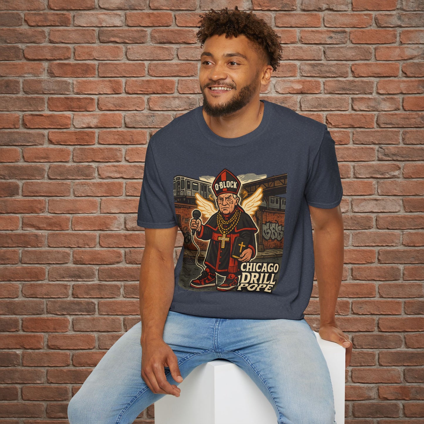 Drill Pope T-Shirt – Funny Chicago Streetwear Graphic – Papal Rap Parody Tee – Sizes Small to 2XL