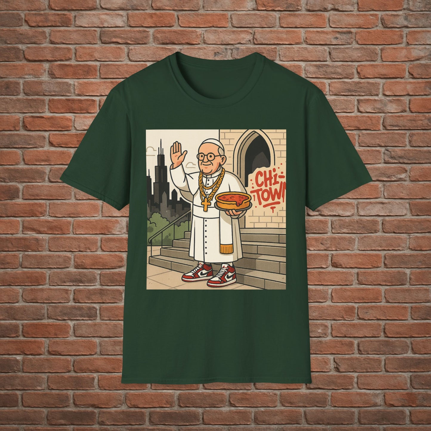 Pope Blessing T-Shirt – Funny Papal Graphic Tee – Viral Religious Streetwear – Sizes Small to 2XL