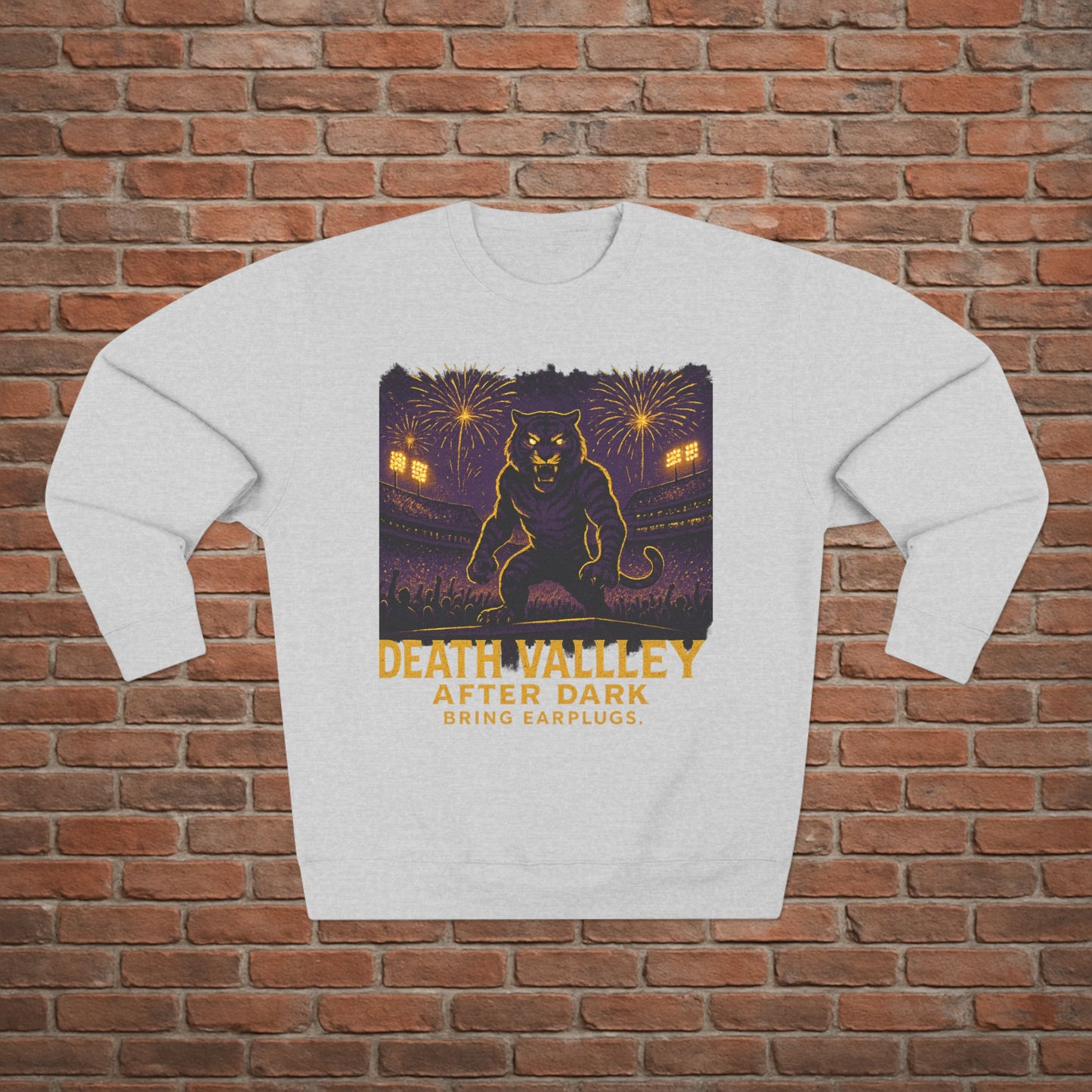 LSU Tigers 'Death Valley After Dark Sweatshirt' - LSU Game Day Crewneck - College Football Gift - S to XL - 3 Colors