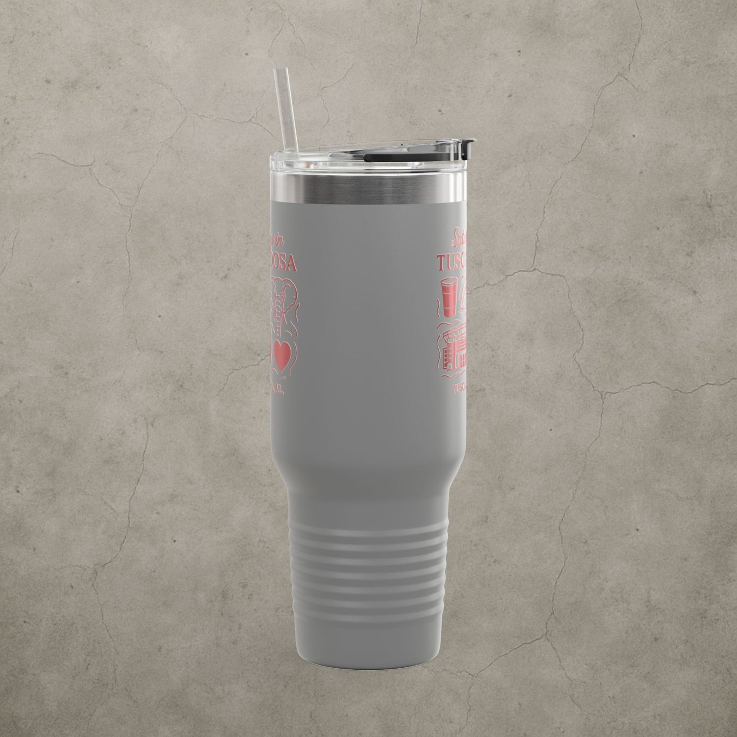 Alabama Crimson Tide 'Saturdays in Tuscaloosa Tumbler' - 40oz College Game Day Cup - Stainless Steel Tailgate Mug - 5 Colors