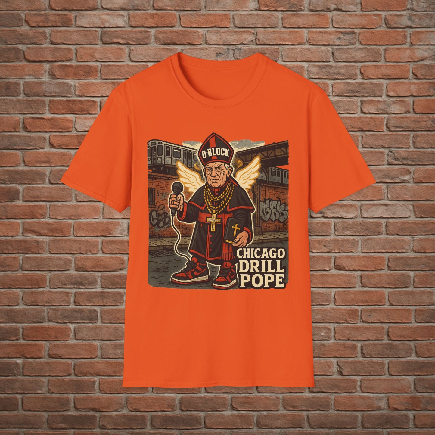 Drill Pope T-Shirt – Funny Chicago Streetwear Graphic – Papal Rap Parody Tee – Sizes Small to 2XL