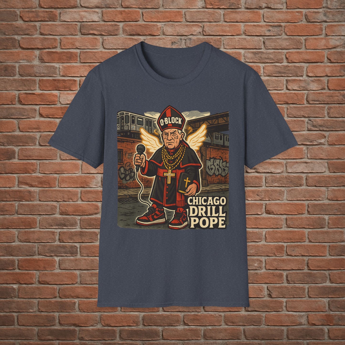 Drill Pope T-Shirt – Funny Chicago Streetwear Graphic – Papal Rap Parody Tee – Sizes Small to 2XL