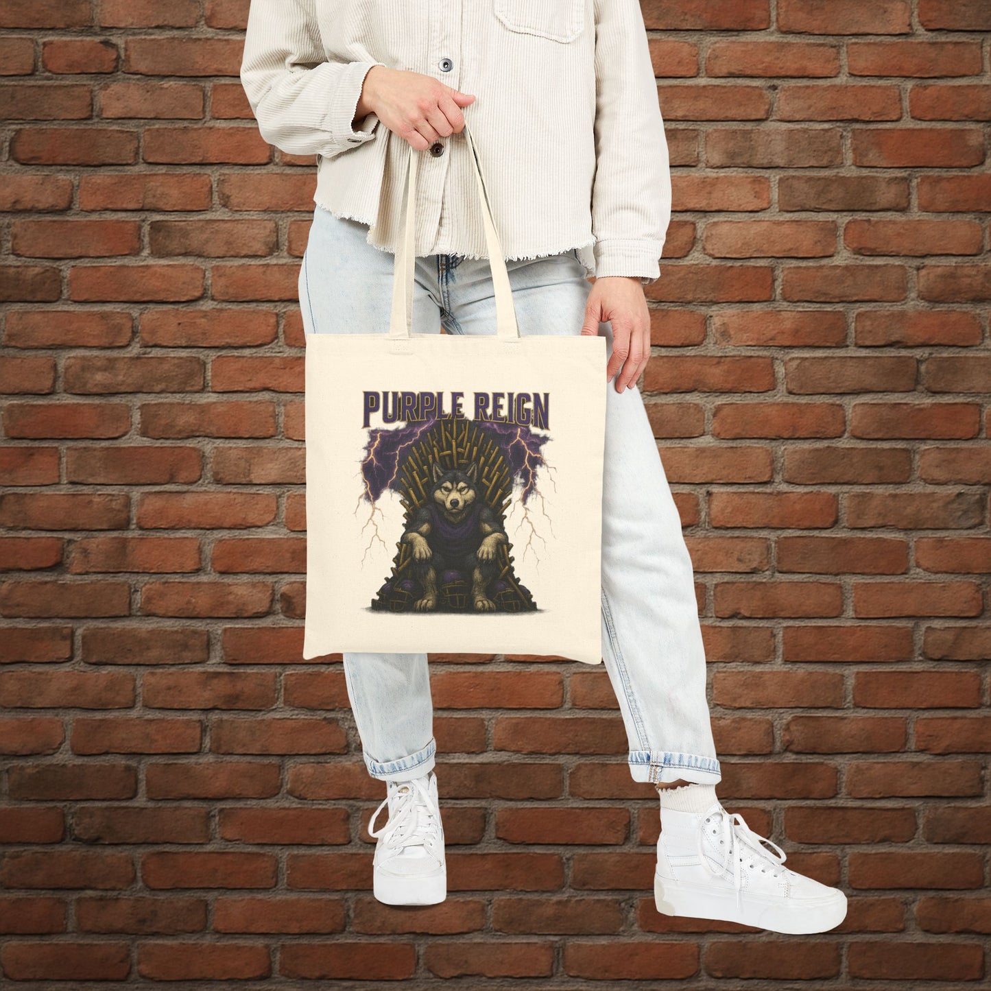Washington Purple Reign Tote Bag – Huskies Game Day Canvas Tote – College Football Gift