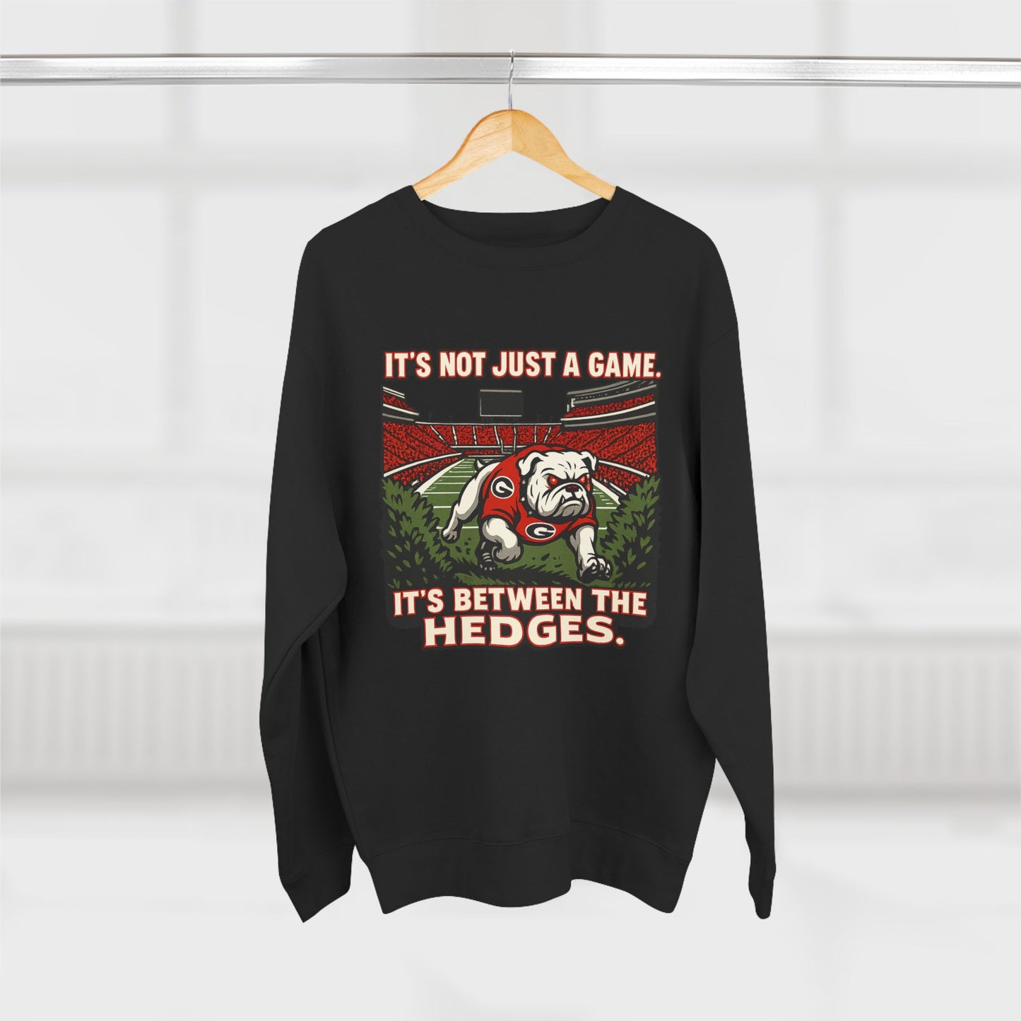 Georgia Bulldogs 'Between the Hedges Sweatshirt' - UGA Game Day Crewneck - College Football Gift - S-XL - 3 Colors