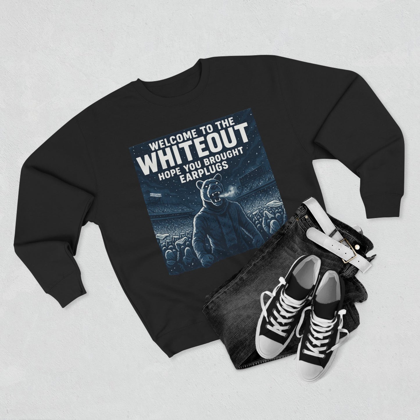 Penn State Nittany Lions 'Whiteout Game Sweatshirt' - PSU Game Day Crewneck - College Football Gift - S to XL - 3 Colors