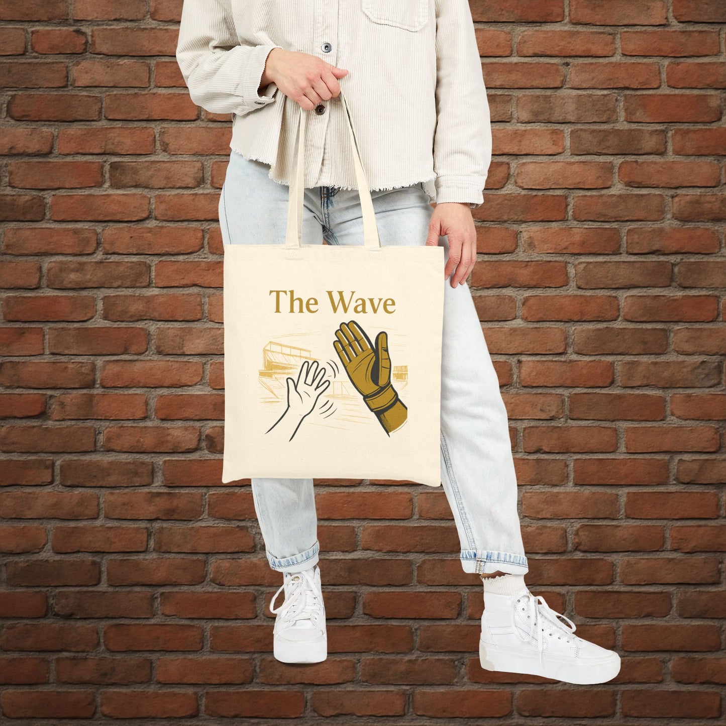 Iowa The Wave Tote Bag – Hawkeyes Game Day Canvas Tote – College Football Gift
