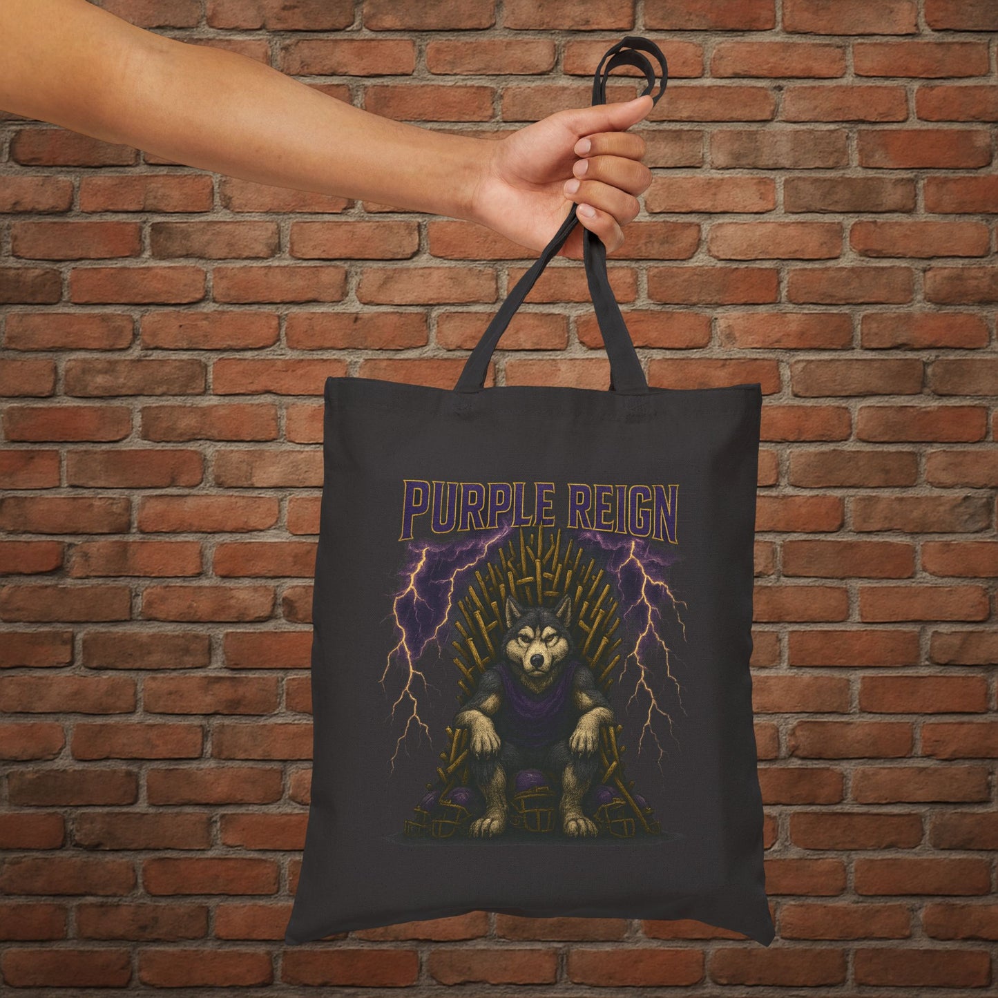 Washington Purple Reign Tote Bag – Huskies Game Day Canvas Tote – College Football Gift