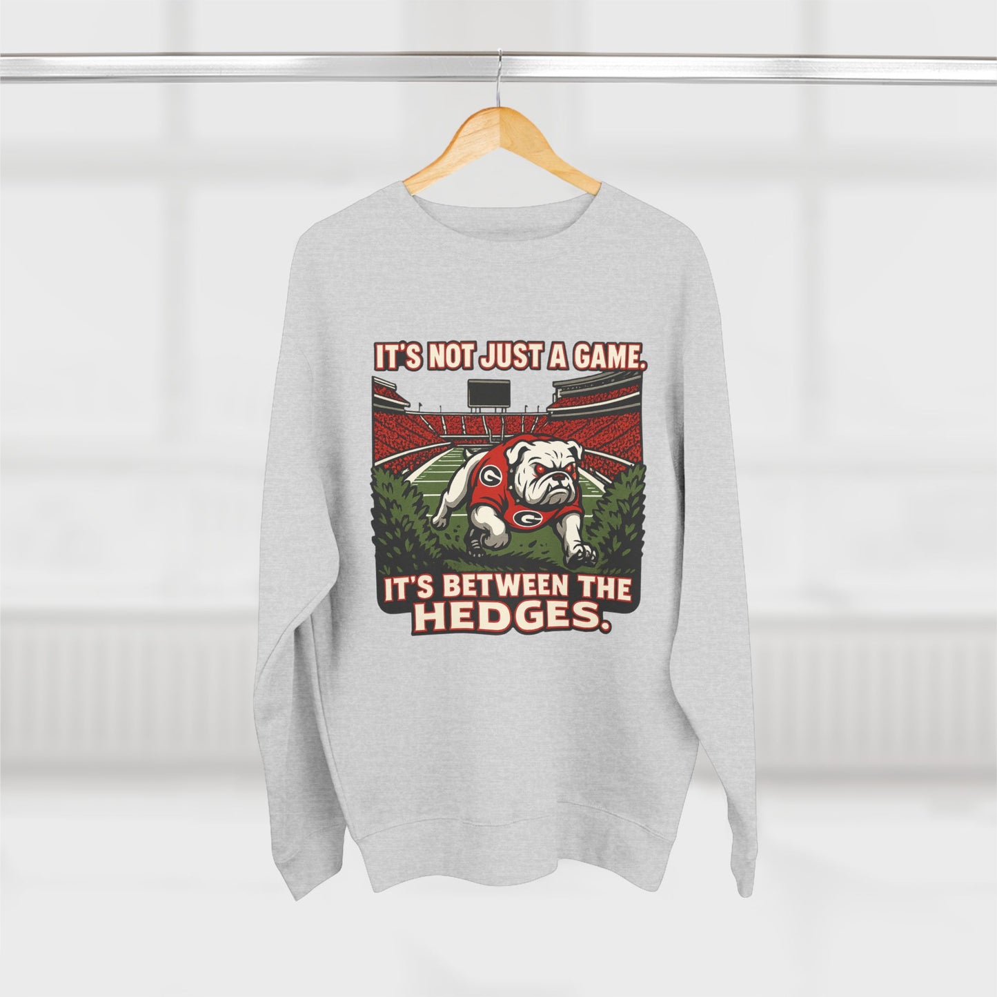 Georgia Bulldogs 'Between the Hedges Sweatshirt' - UGA Game Day Crewneck - College Football Gift - S-XL - 3 Colors