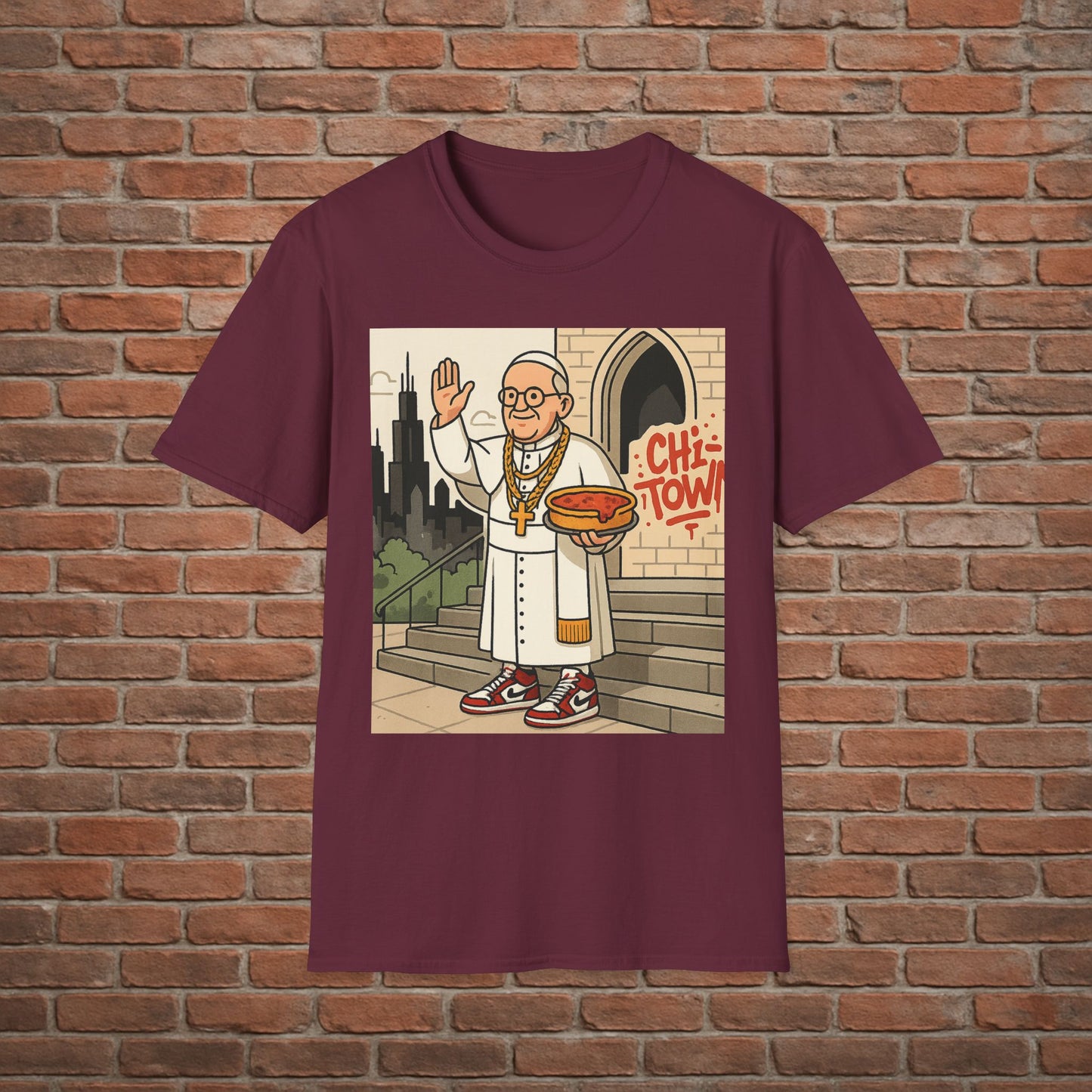 Pope Blessing T-Shirt – Funny Papal Graphic Tee – Viral Religious Streetwear – Sizes Small to 2XL