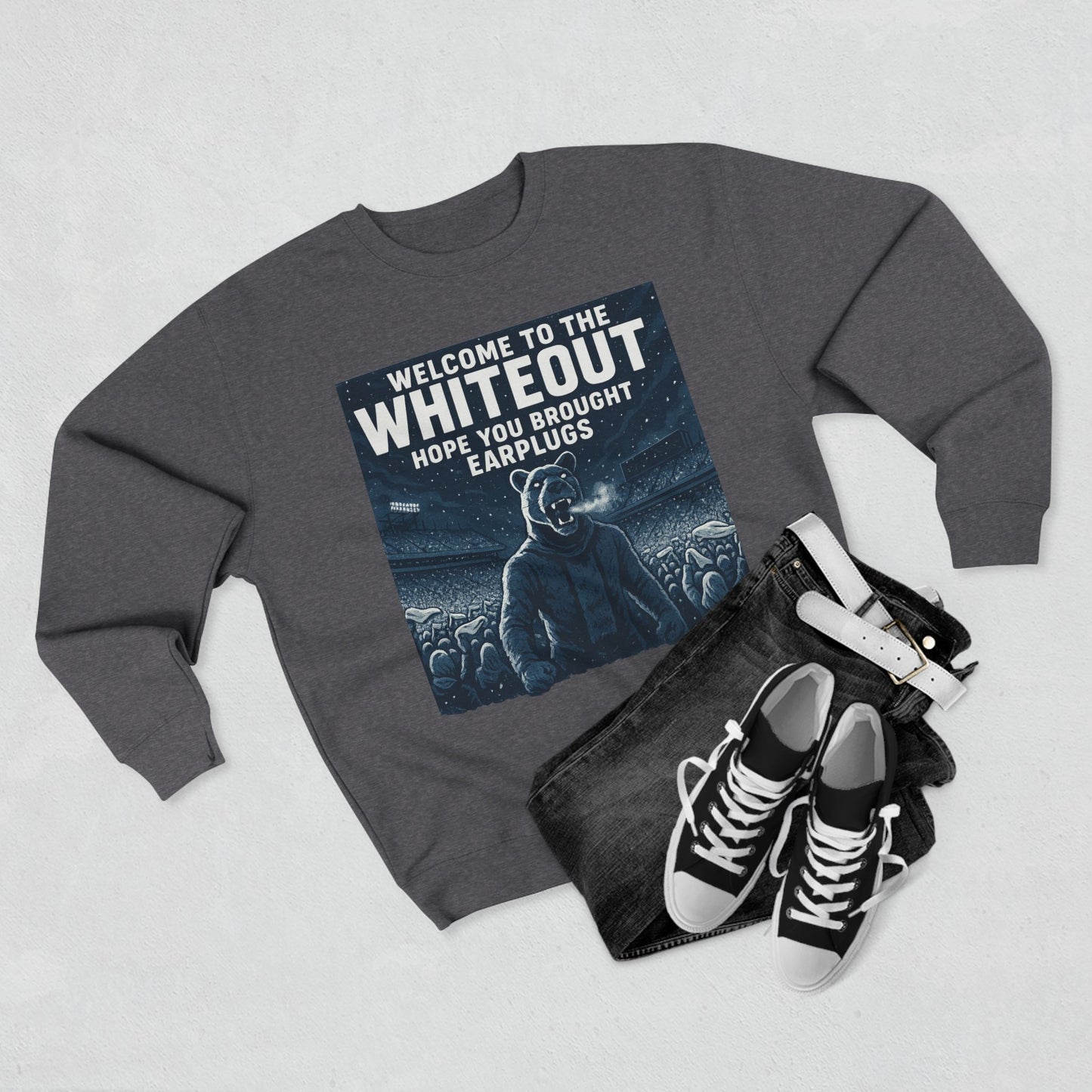 Penn State Nittany Lions 'Whiteout Game Sweatshirt' - PSU Game Day Crewneck - College Football Gift - S to XL - 3 Colors