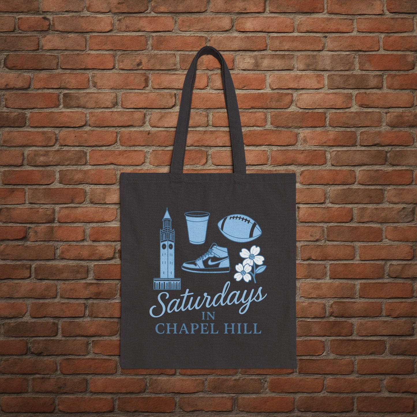 UNC Saturdays in Chapel Hill Tote Bag – Tar Heels Game Day Canvas Tote – College Football Gift