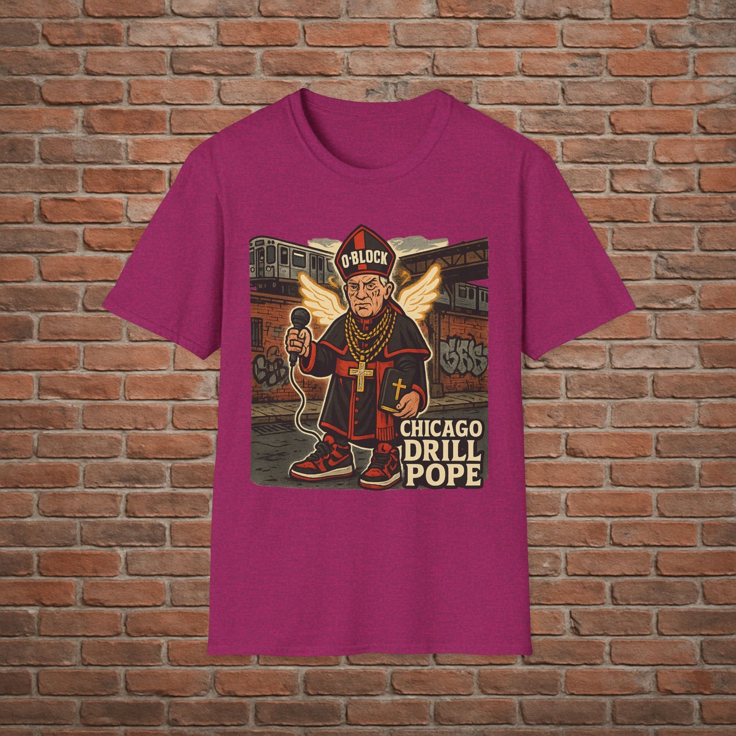 Drill Pope T-Shirt – Funny Chicago Streetwear Graphic – Papal Rap Parody Tee – Sizes Small to 2XL