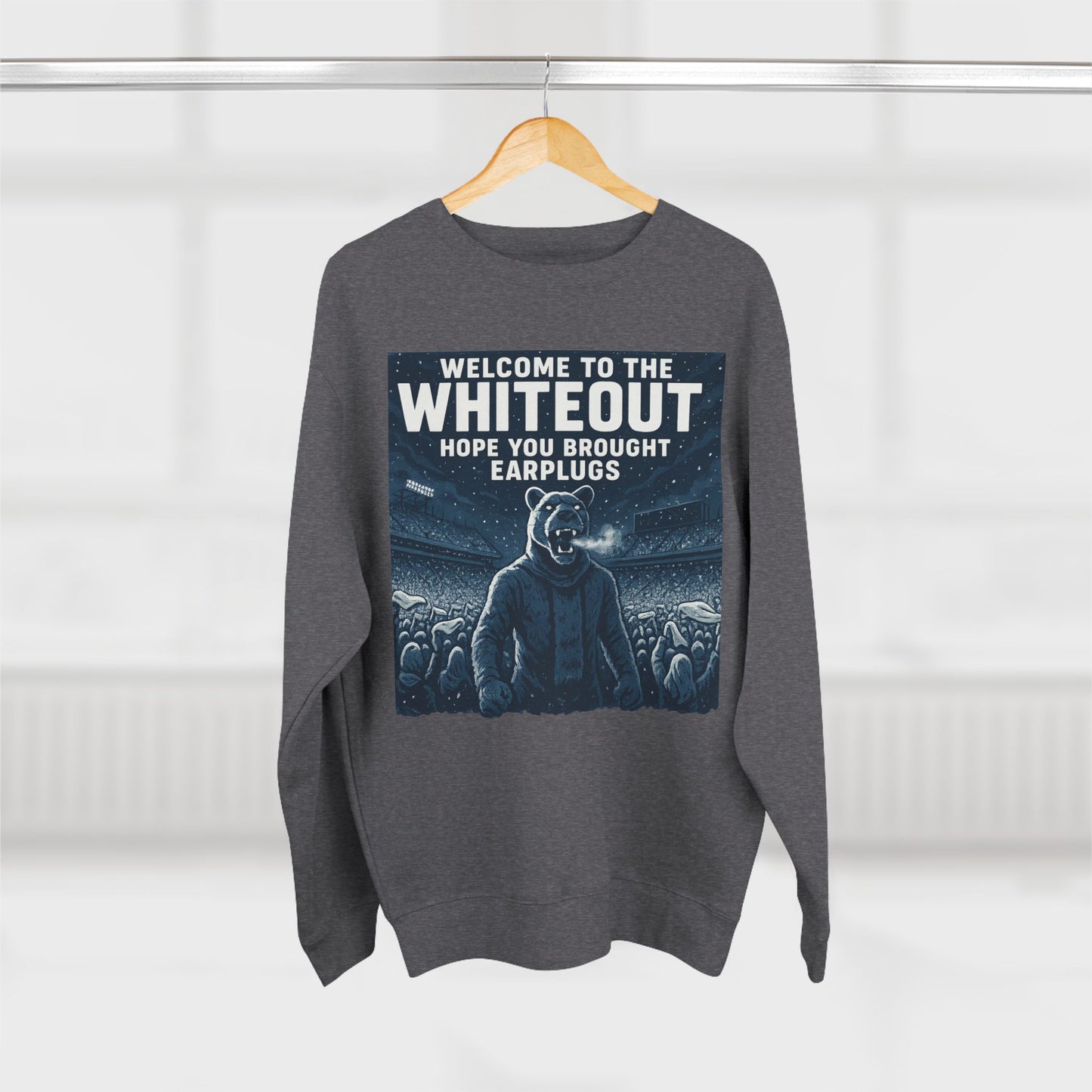 Penn State Nittany Lions 'Whiteout Game Sweatshirt' - PSU Game Day Crewneck - College Football Gift - S to XL - 3 Colors