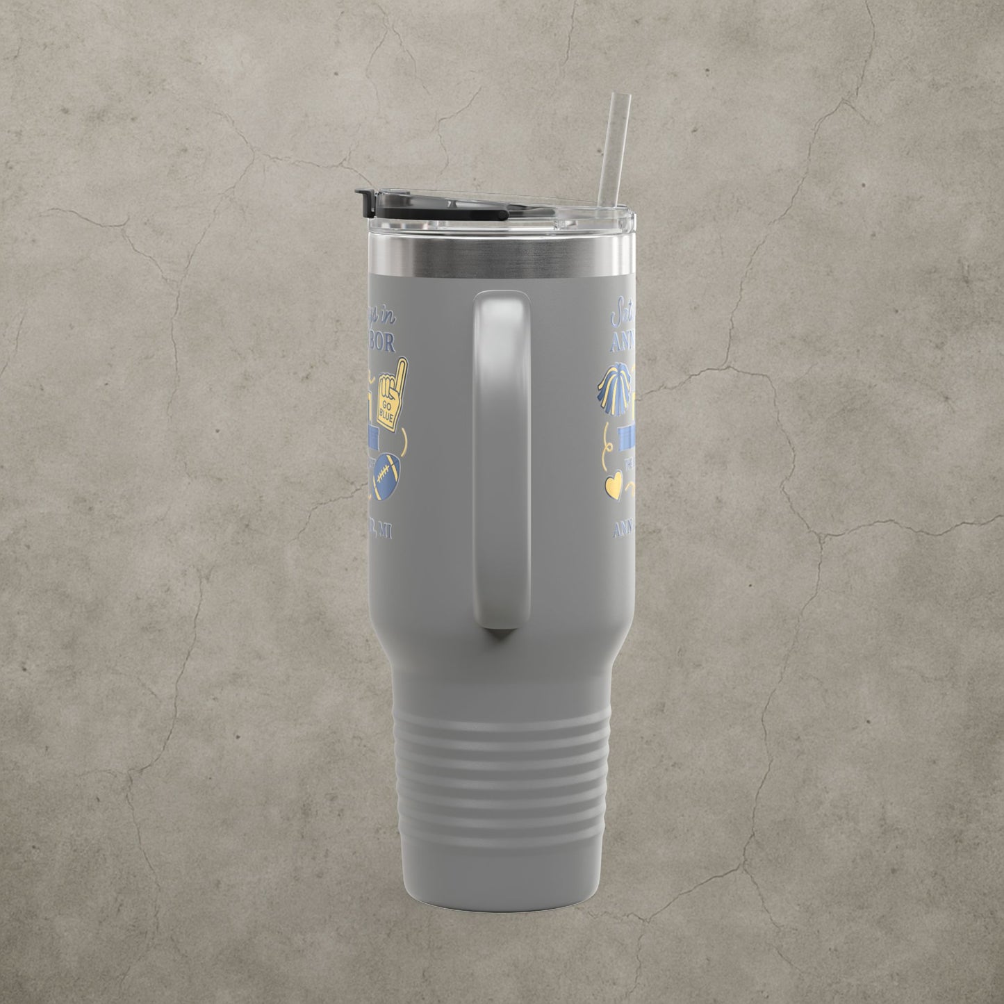 Michigan Wolverines 'Saturdays in Ann Arbor Tumbler' - 40oz College Game Day Cup - Stainless Steel - Big House Gift - 5 Colors