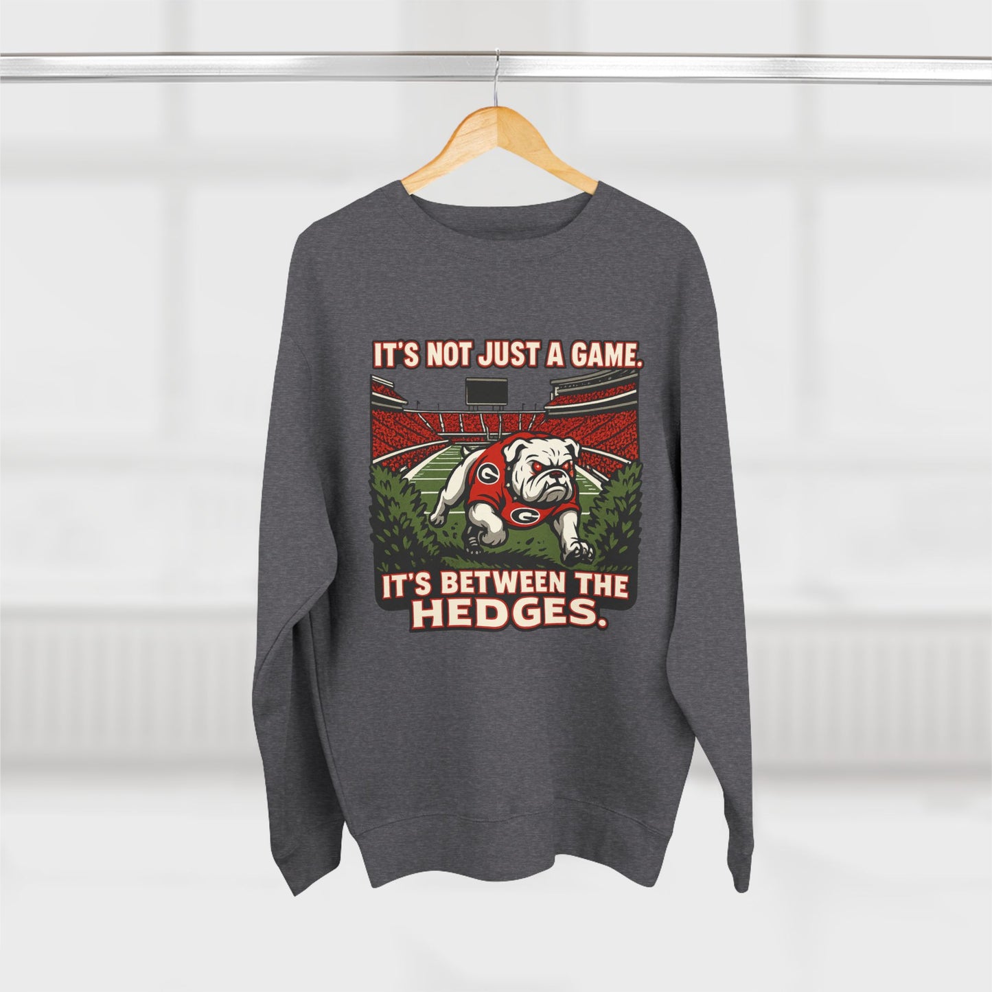 Georgia Bulldogs 'Between the Hedges Sweatshirt' - UGA Game Day Crewneck - College Football Gift - S-XL - 3 Colors