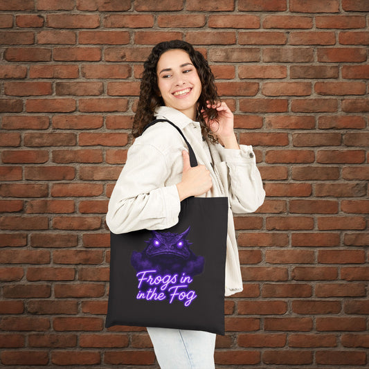 TCU Frogs in the Fog Tote Bag – Horned Frog Game Day Canvas Tote – College Football Gift