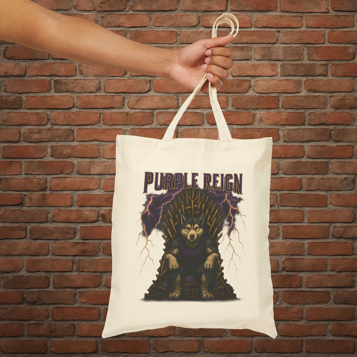 Washington Purple Reign Tote Bag – Huskies Game Day Canvas Tote – College Football Gift