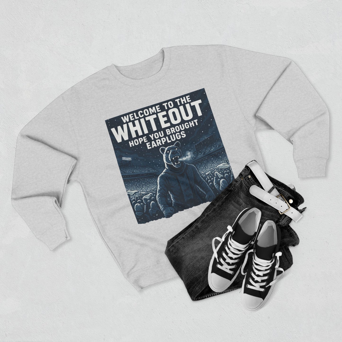 Penn State Nittany Lions 'Whiteout Game Sweatshirt' - PSU Game Day Crewneck - College Football Gift - S to XL - 3 Colors