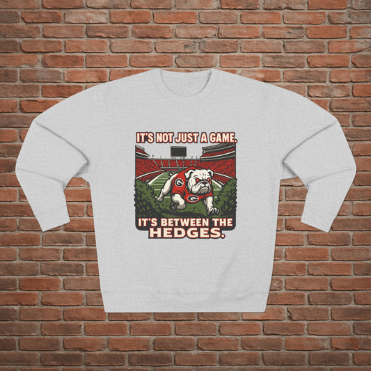 Georgia Bulldogs 'Between the Hedges Sweatshirt' - UGA Game Day Crewneck - College Football Gift - S-XL - 3 Colors
