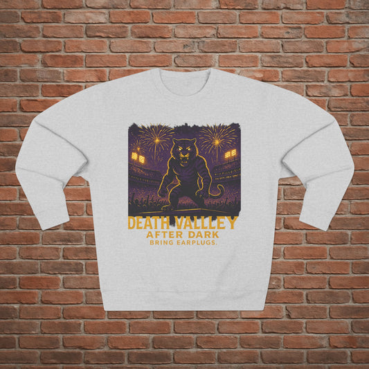 LSU Tigers 'Death Valley After Dark Sweatshirt' - LSU Game Day Crewneck - College Football Gift - S to XL - 3 Colors