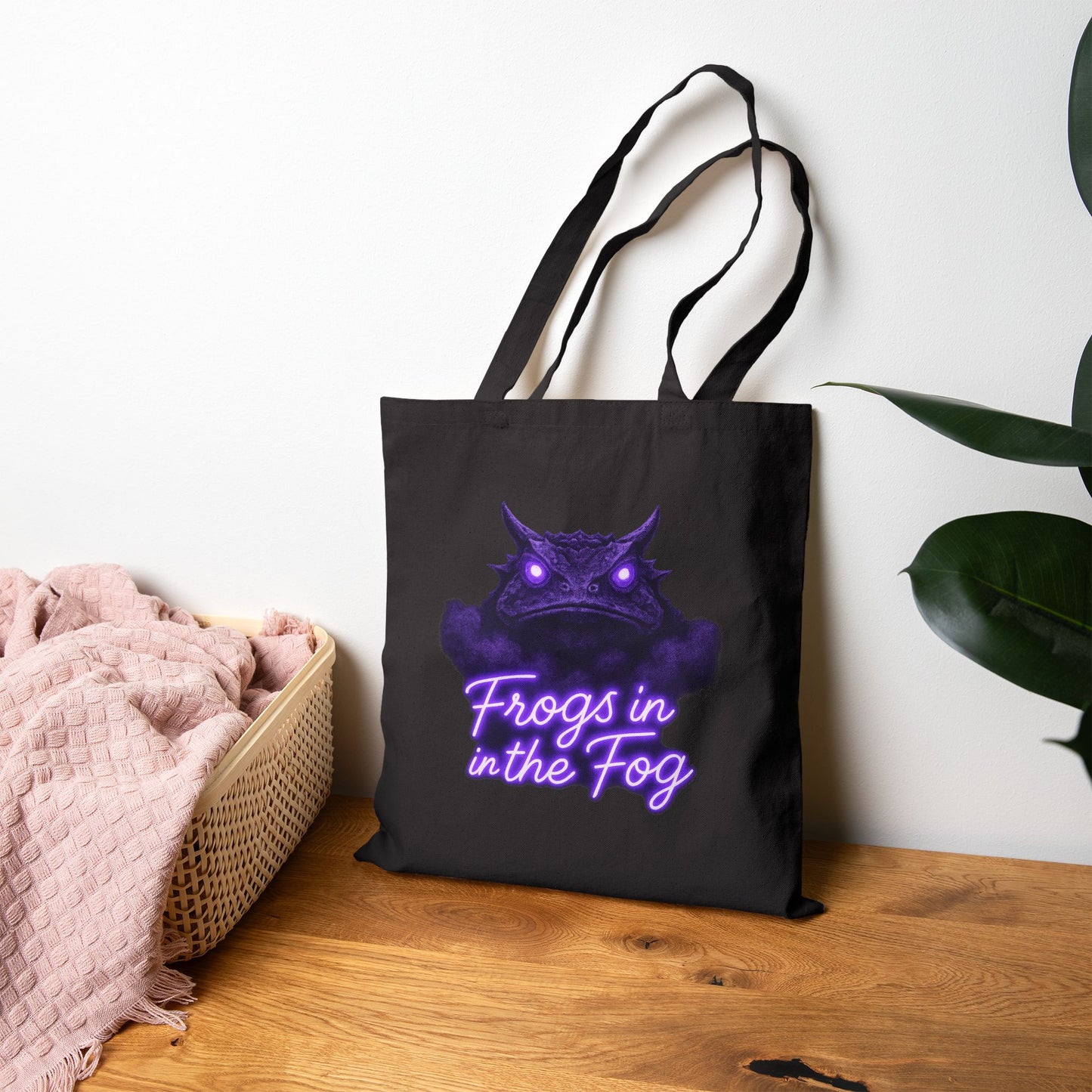 TCU Frogs in the Fog Tote Bag – Horned Frog Game Day Canvas Tote – College Football Gift