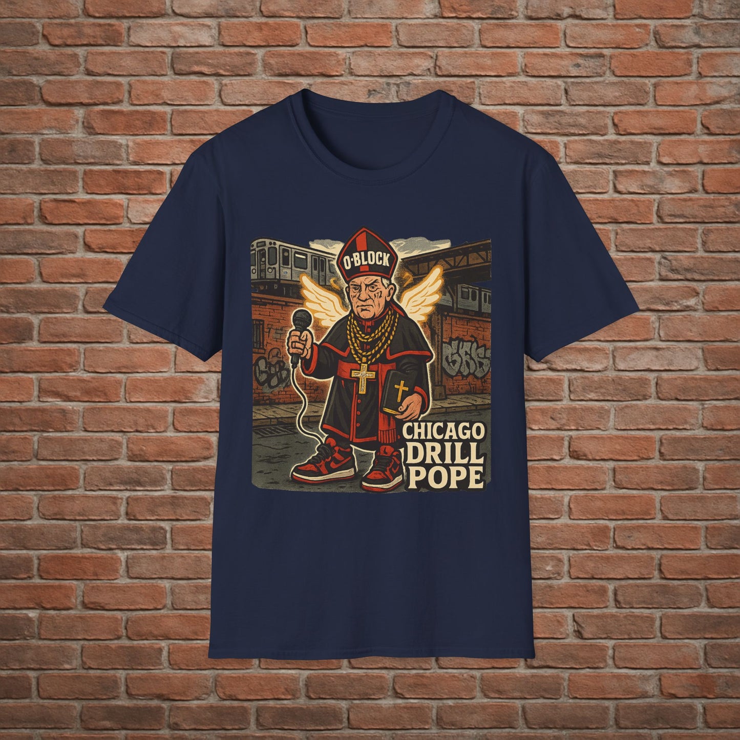 Drill Pope T-Shirt – Funny Chicago Streetwear Graphic – Papal Rap Parody Tee – Sizes Small to 2XL