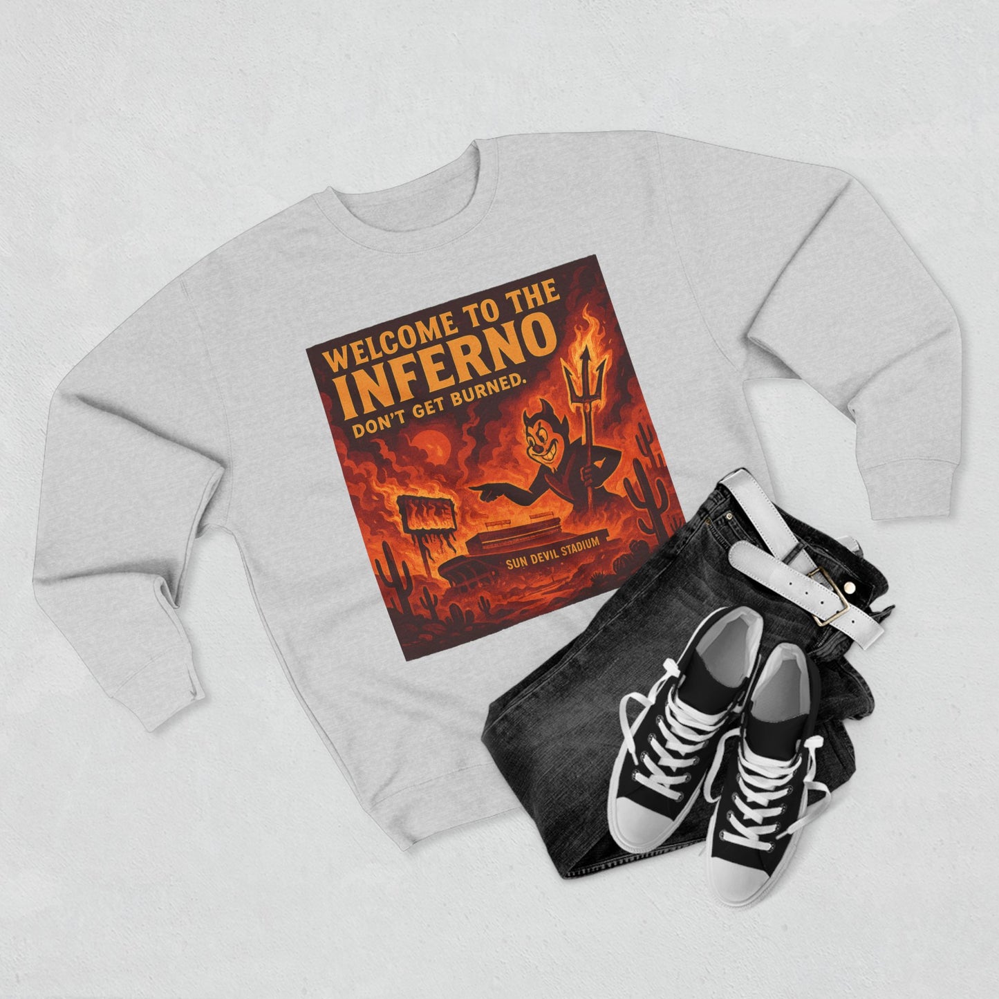 Arizona State Sun Devils 'Welcome to the Inferno Sweatshirt' - ASU Game Day Crewneck - College Football Gift - S to XL - 3 Colors