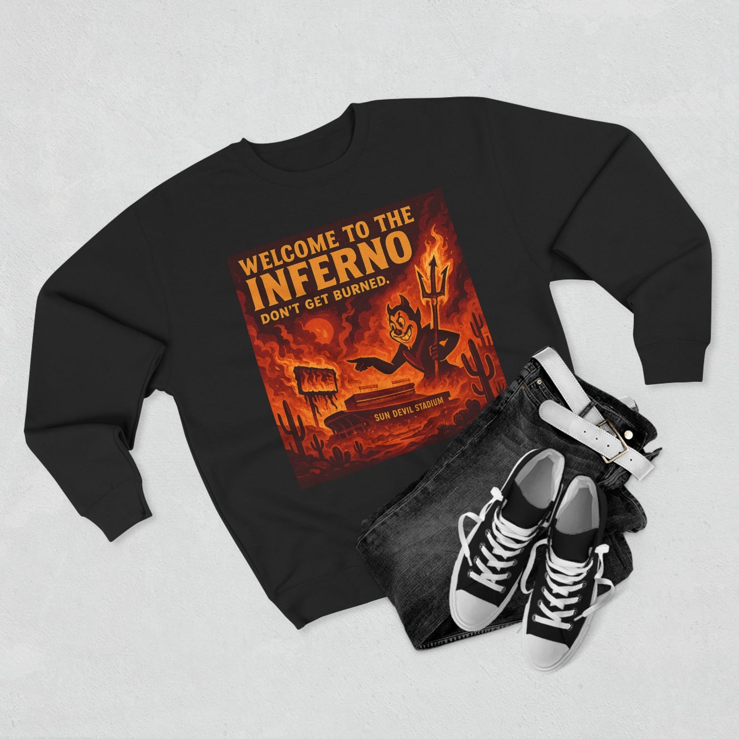 Arizona State Sun Devils 'Welcome to the Inferno Sweatshirt' - ASU Game Day Crewneck - College Football Gift - S to XL - 3 Colors