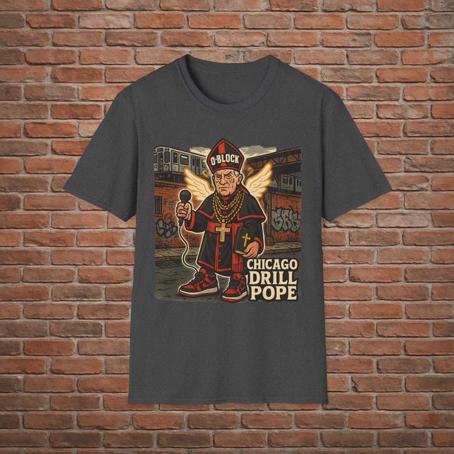 Drill Pope T-Shirt – Funny Chicago Streetwear Graphic – Papal Rap Parody Tee – Sizes Small to 2XL