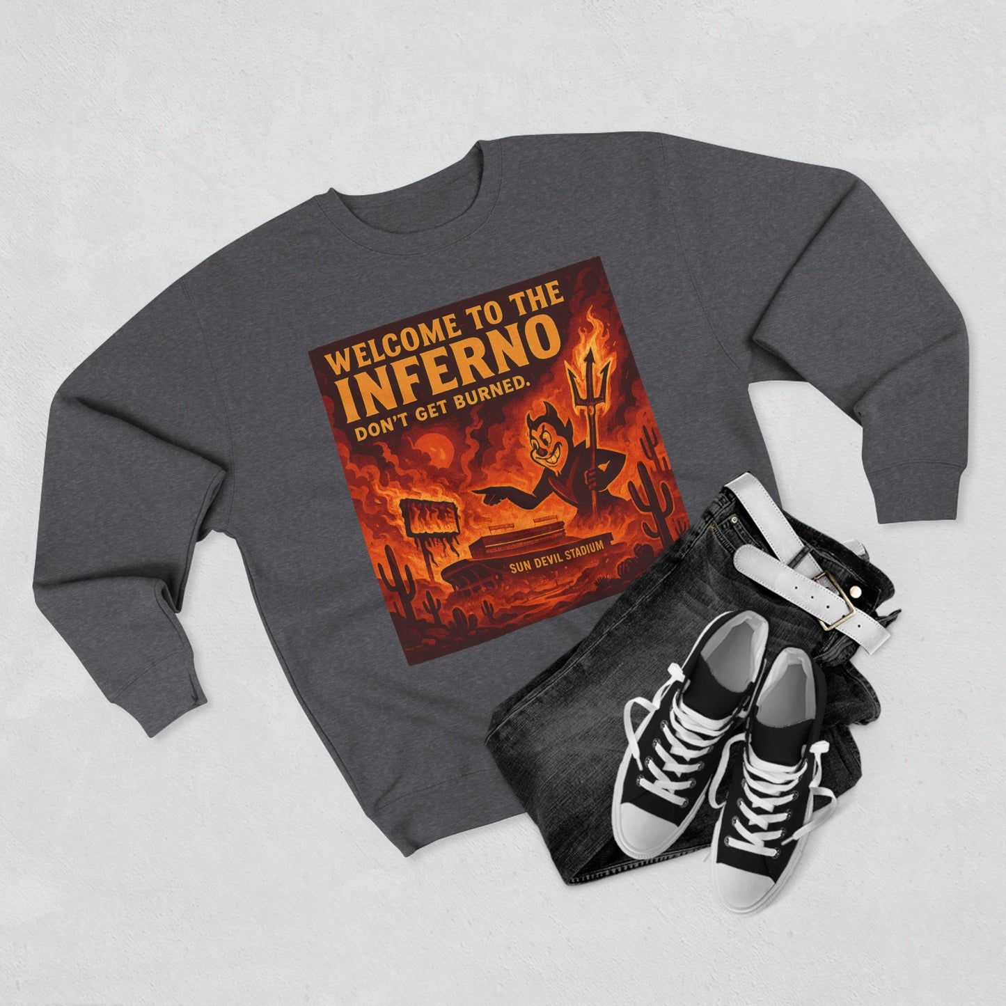 Arizona State Sun Devils 'Welcome to the Inferno Sweatshirt' - ASU Game Day Crewneck - College Football Gift - S to XL - 3 Colors