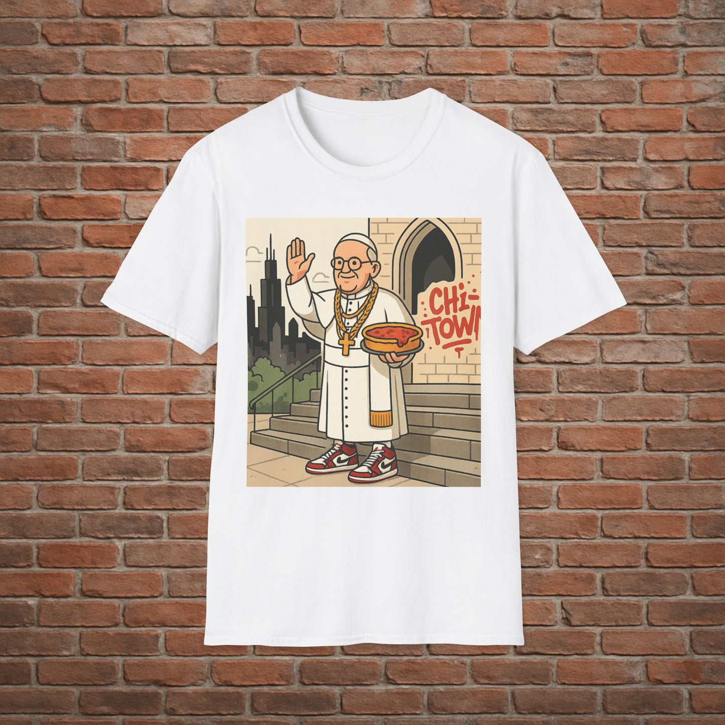 Pope Blessing T-Shirt – Funny Papal Graphic Tee – Viral Religious Streetwear – Sizes Small to 2XL
