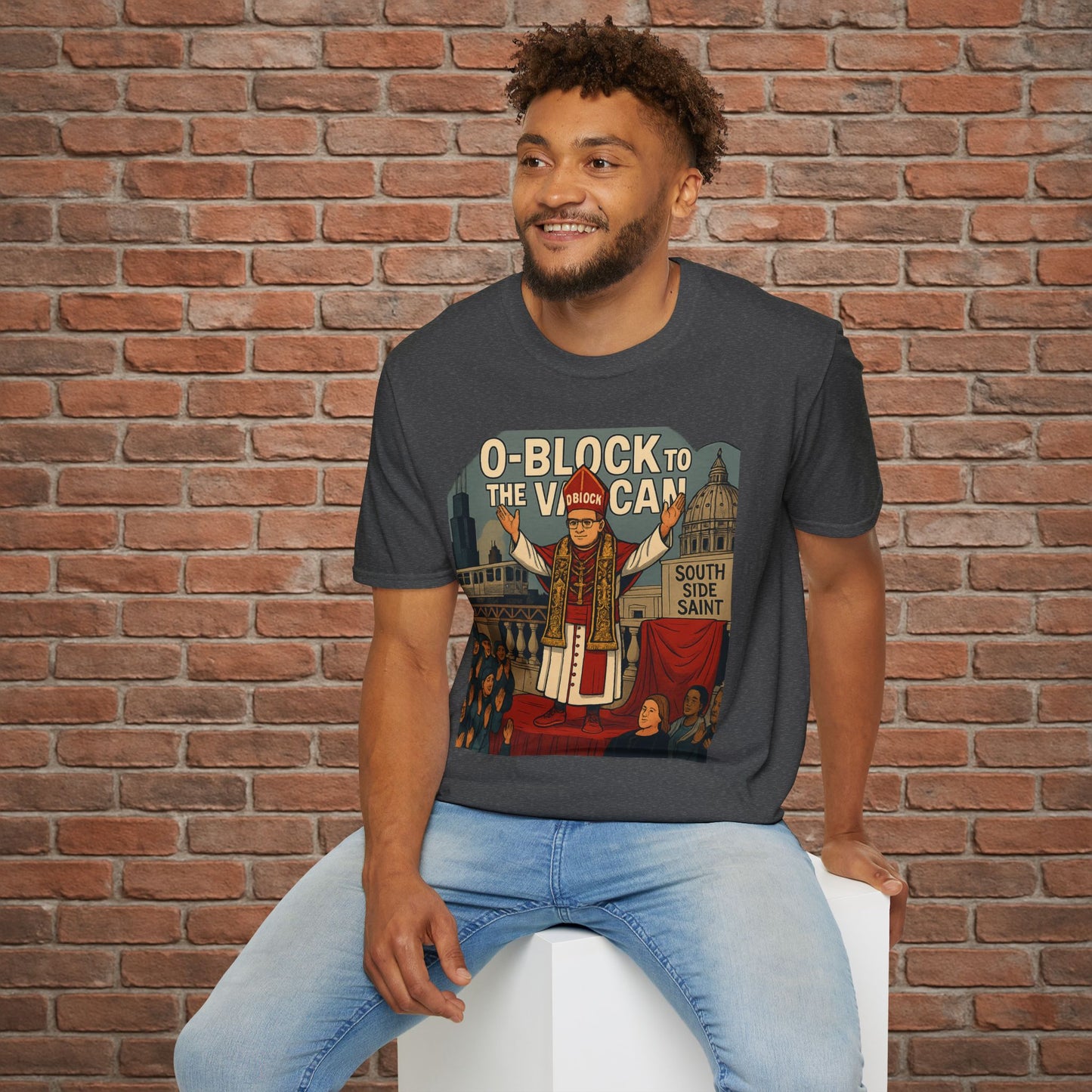 O-Block to the Vatican T-Shirt – Chicago Pope Graphic Tee – South Side Streetwear – Sizes Small to 2XL