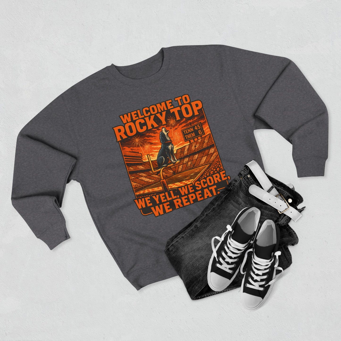 Tennessee Volunteers 'Welcome to Rocky Top Sweatshirt' - UT Game Day Crewneck - College Football Gift - S to XL - 3 Colors