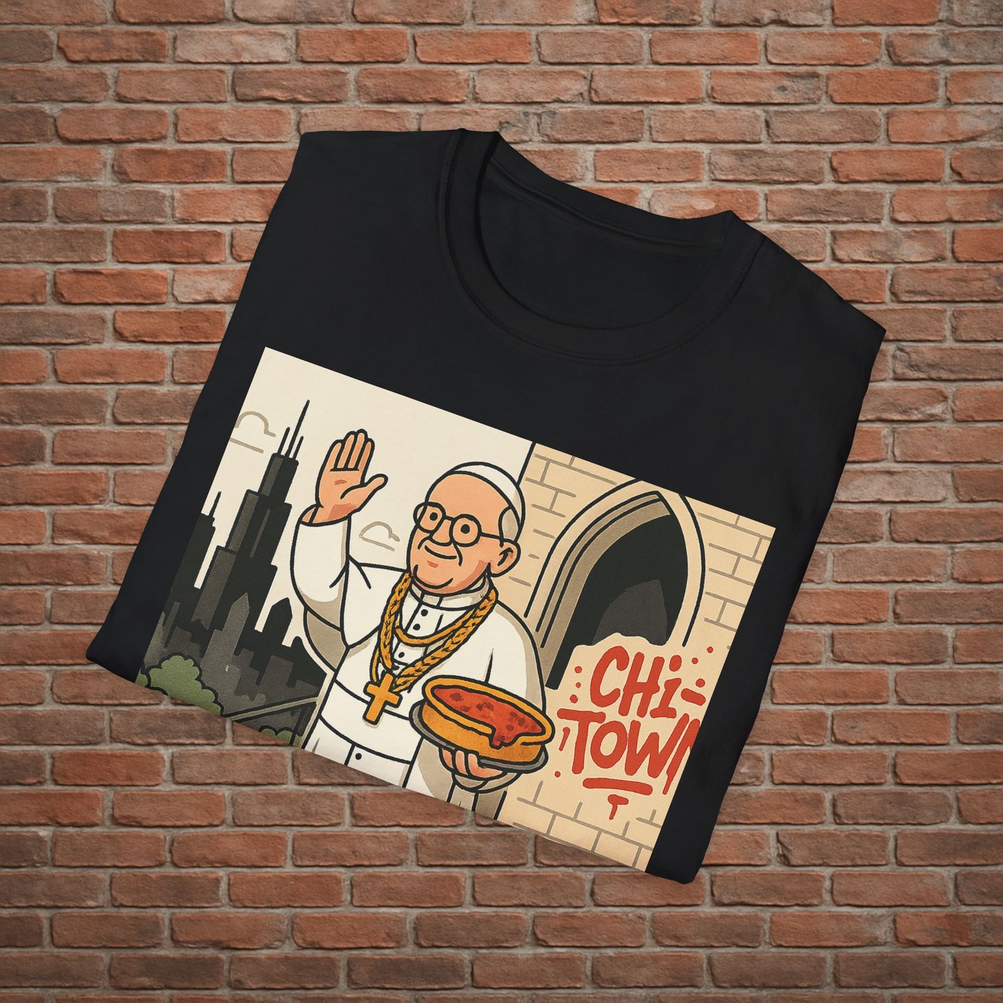 Pope Blessing T-Shirt – Funny Papal Graphic Tee – Viral Religious Streetwear – Sizes Small to 2XL